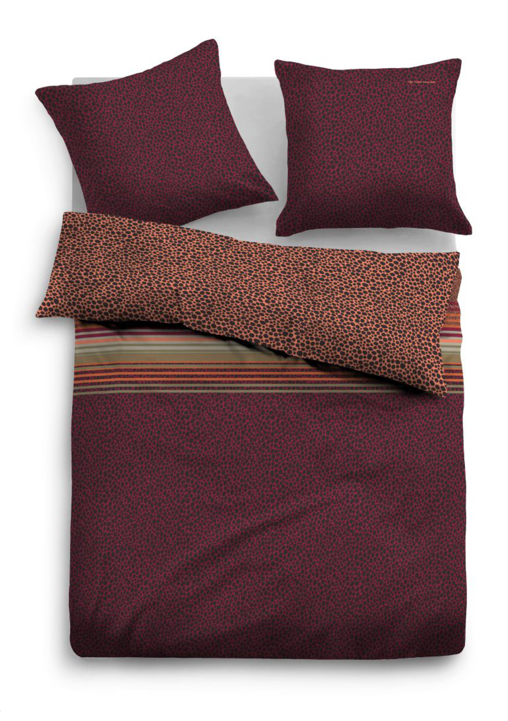 Tom Tailor Mako Satin Bettwäsche Cherry Rot 155x220 + 80x80 cm