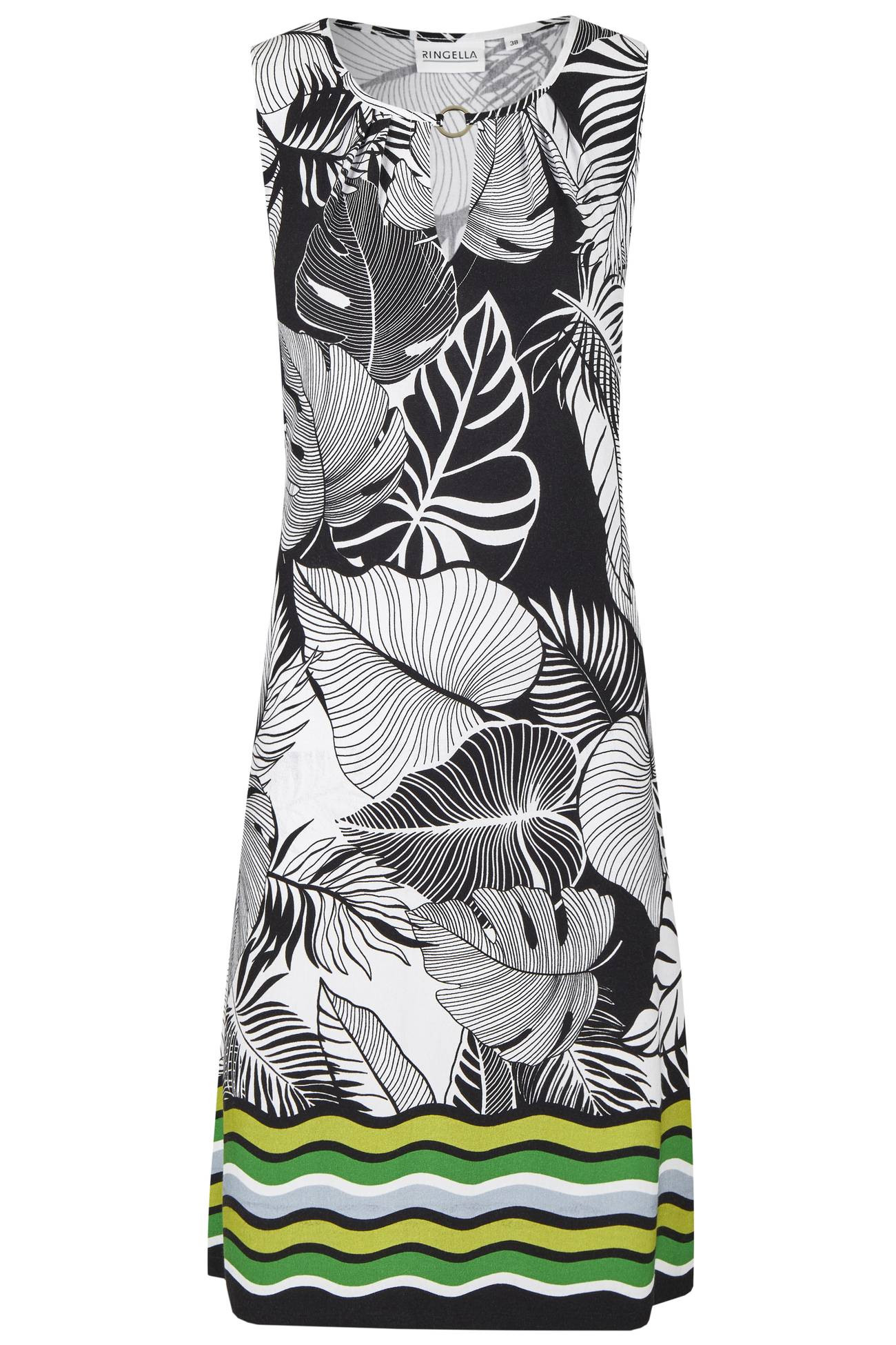 Ringella Beach Damen Nachthemd Strandkleid ohne Arm 221038 Schwarz Gr. 38 S Muster 