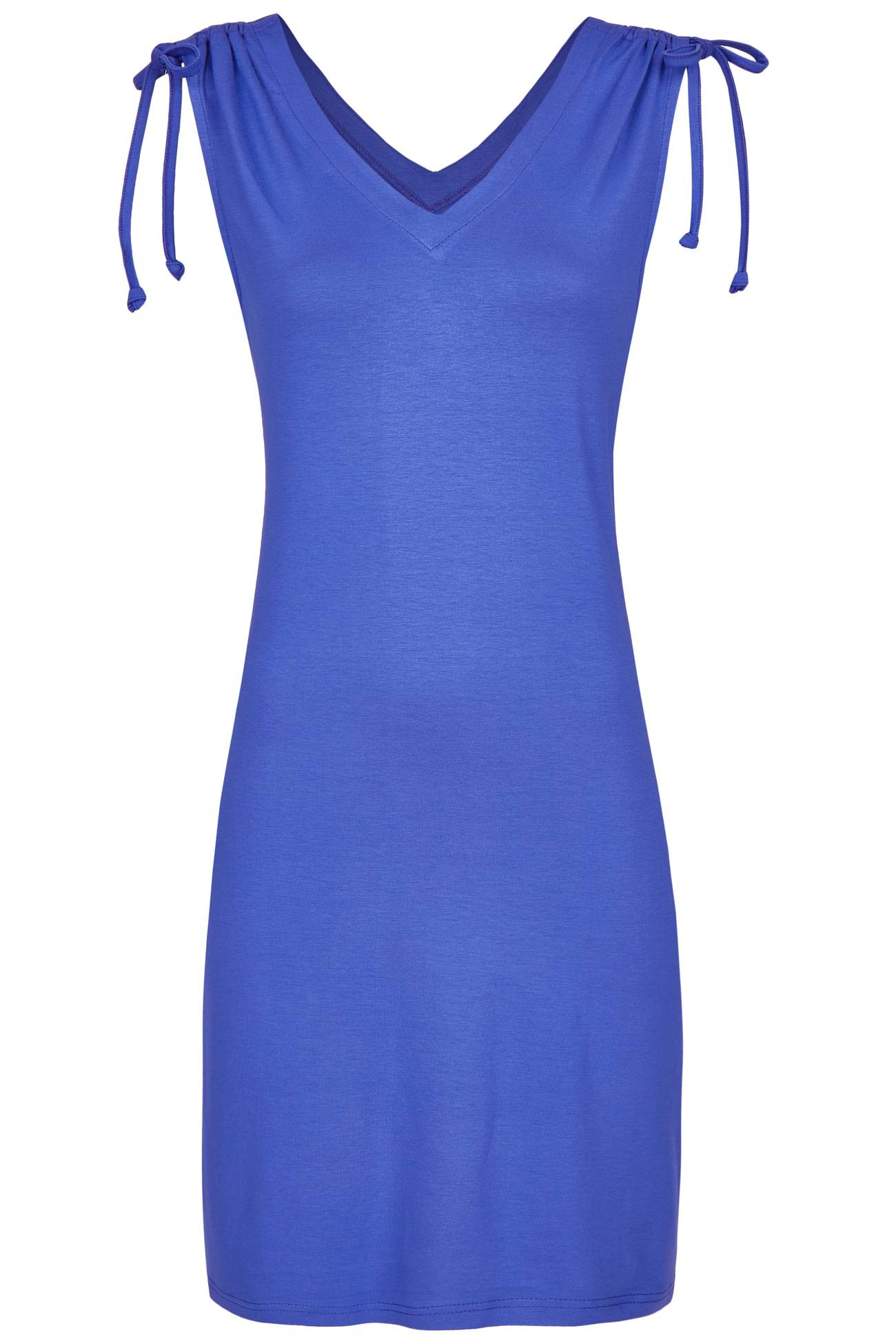 Ringella Beach Damen Nachthemd Strandkleid ohne Arm 221045 Blue Gr. 38 S Muster 