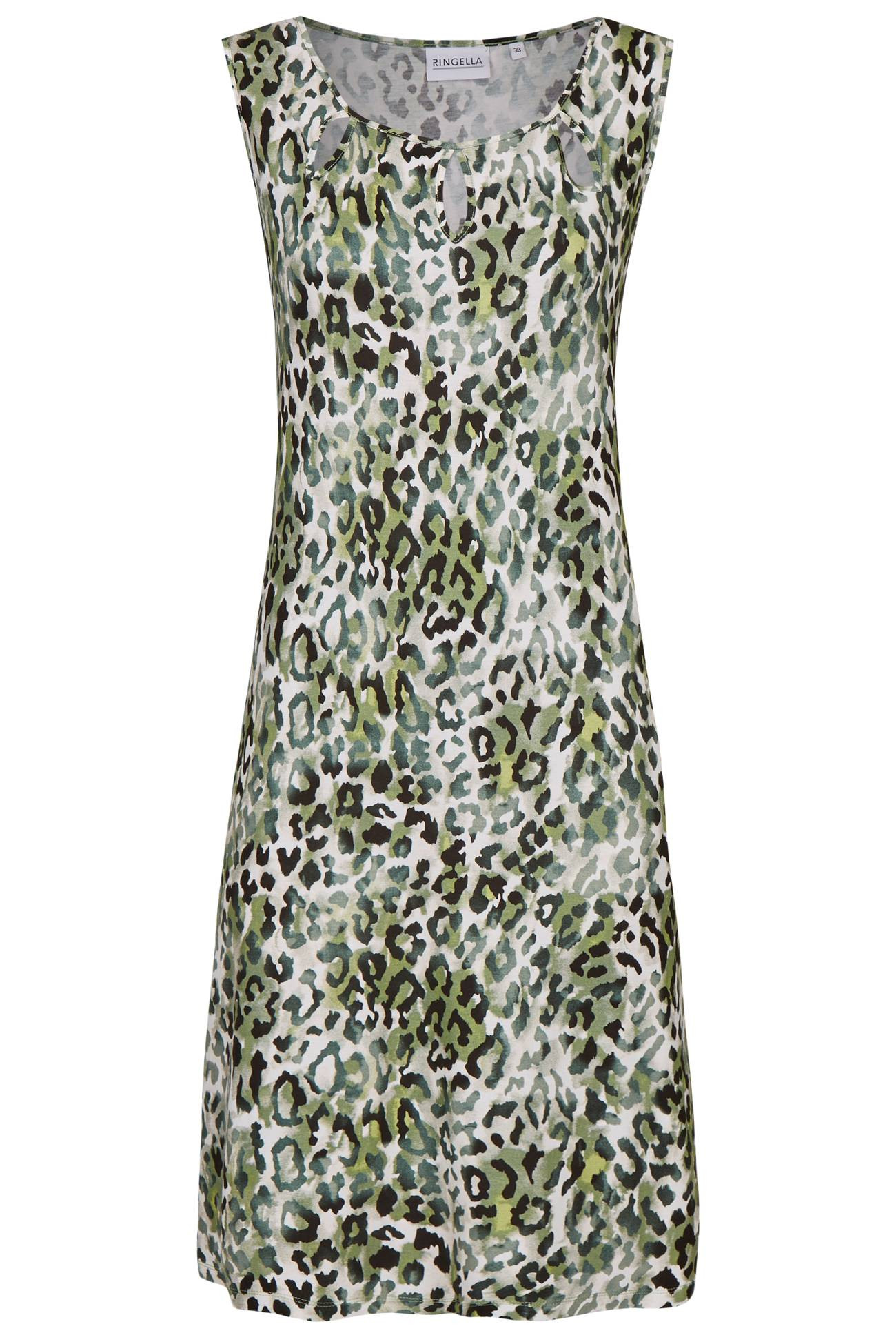 Ringella Beach Damen Nachthemd Strandkleid ohne Arm Leo 221051 Agave Gr. 38 S Muster 