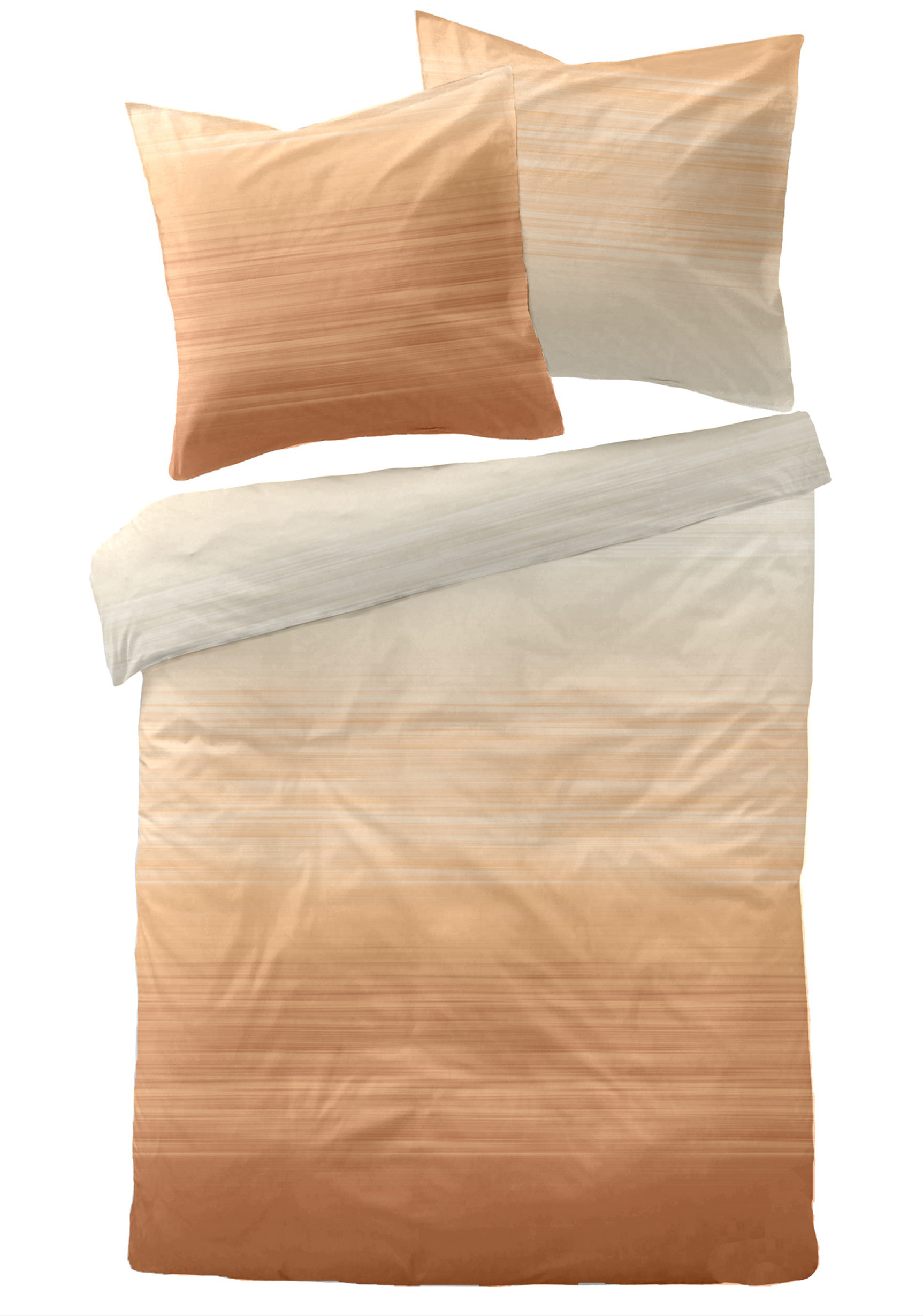 Dormisette Mako Satin Bettwäsche Orange Sunset 135x200 80x80 cm 