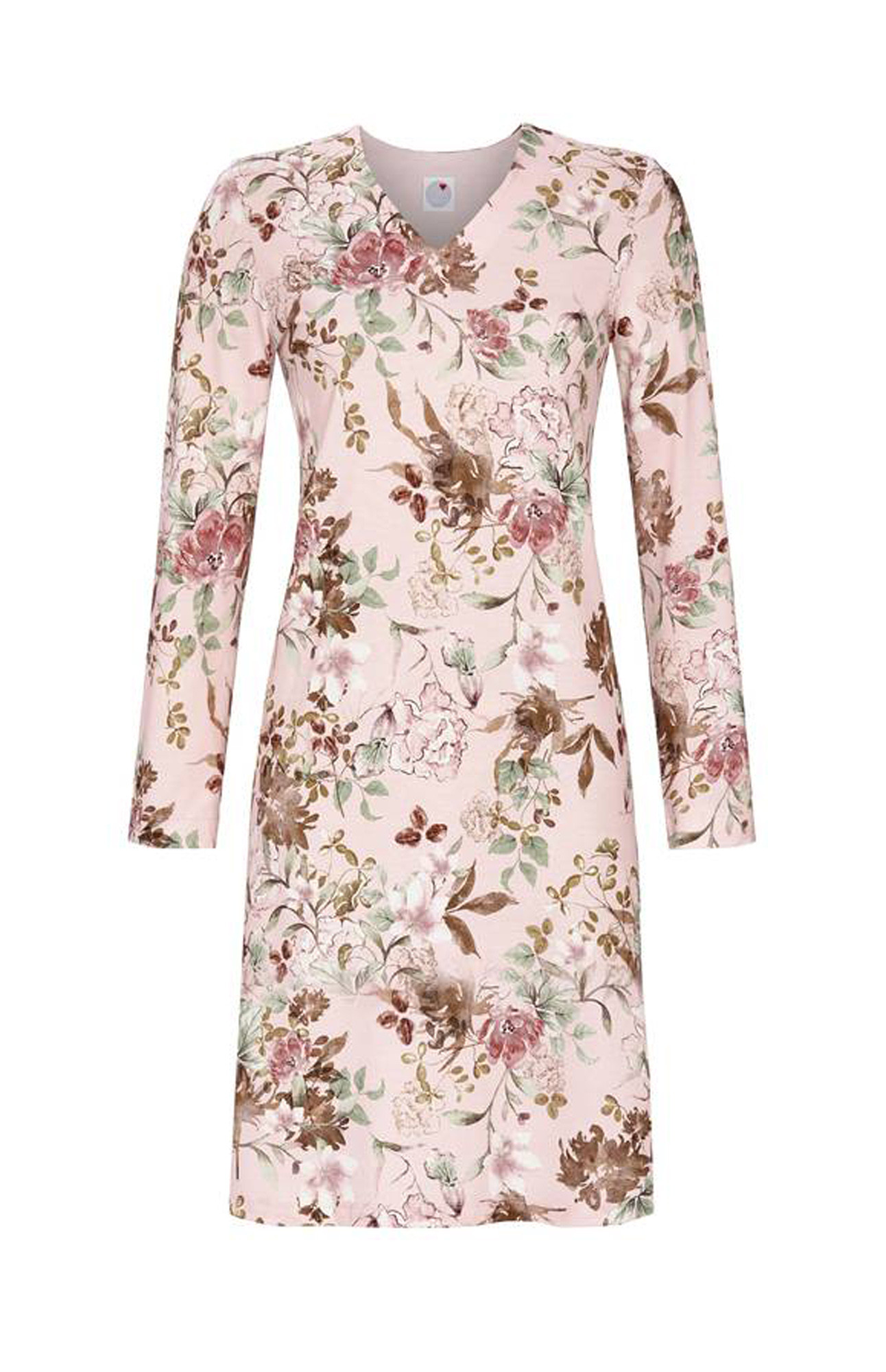 Ringella Damen Nachthemd Langarm Baumwolle Modal Dusty Rose La plus belle Gr. 36