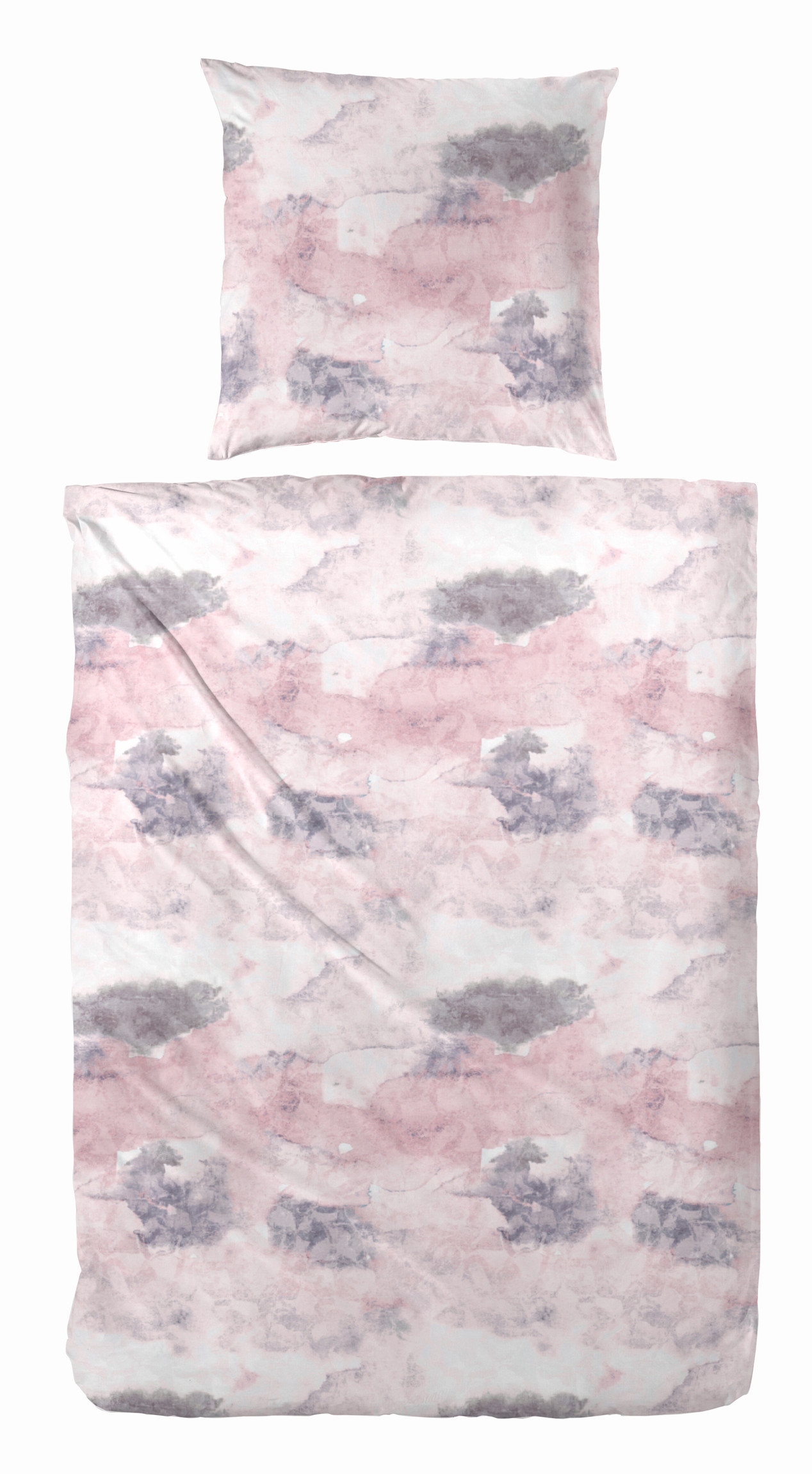 Primera Edel Flanell Bettwäsche in Rosa Camouflage 135x200 80x80 cm