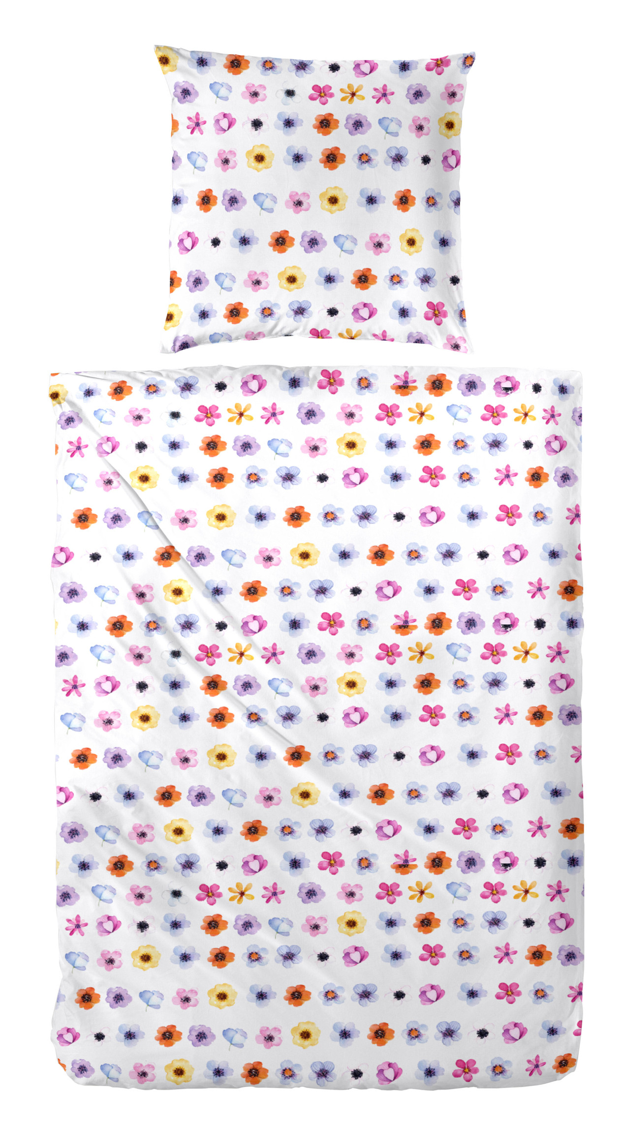 Primera Mikrofaser Seersucker Bettwäsche Blümchen in bunt 135x200 80x80 cm