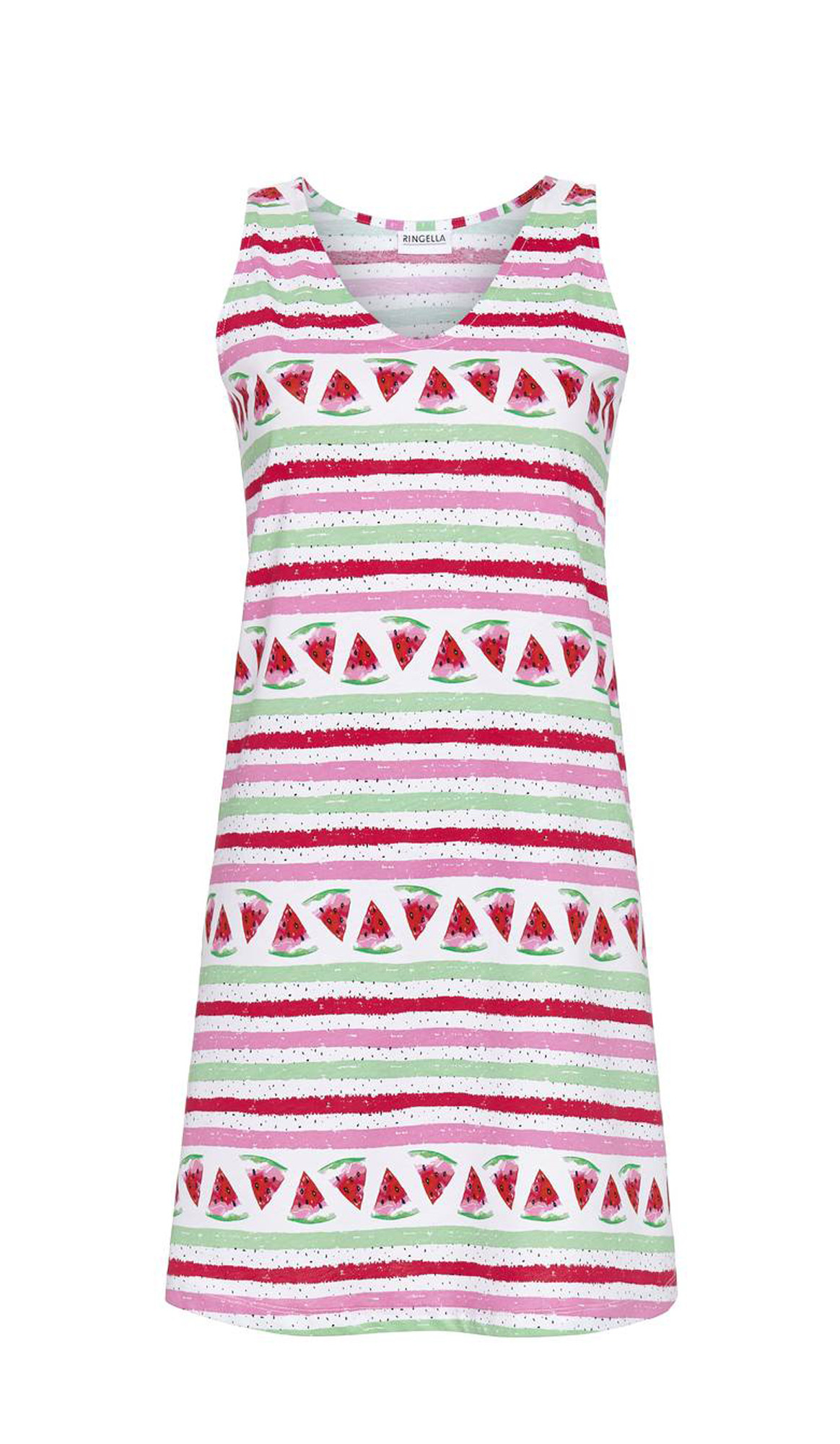 Ringella Damen Nachthemd 2211028 Bunt ohne Arm 100% Baumwolle 