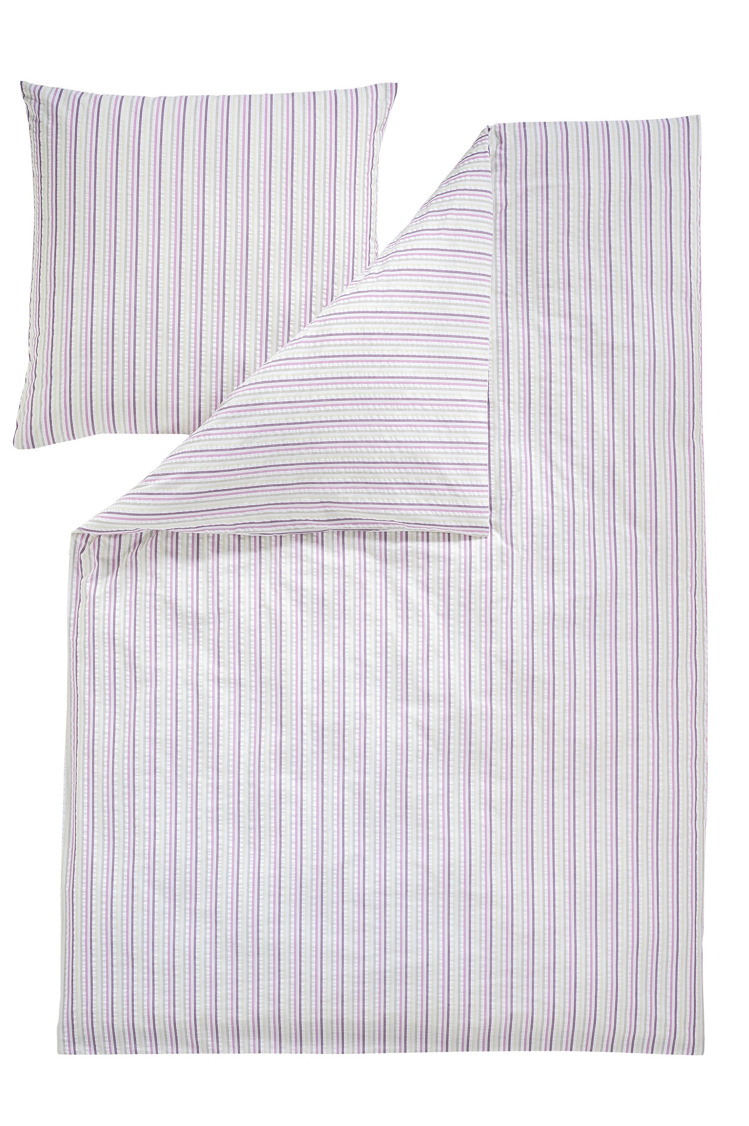 Estella Seersucker Bettwäsche Flores in pink 135x200 155x220 cm