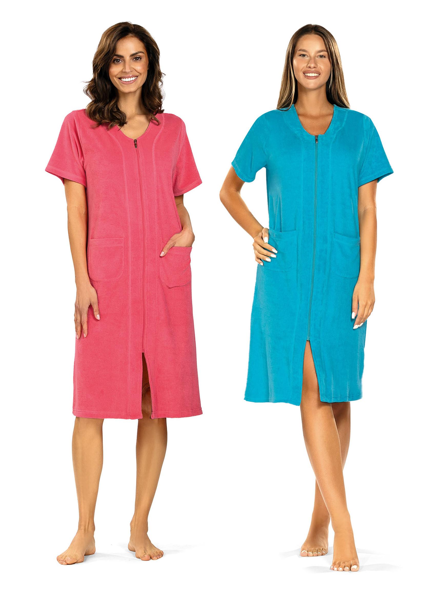 Comtessa Damen Frottier Frottee Hauskleid Strandkleid