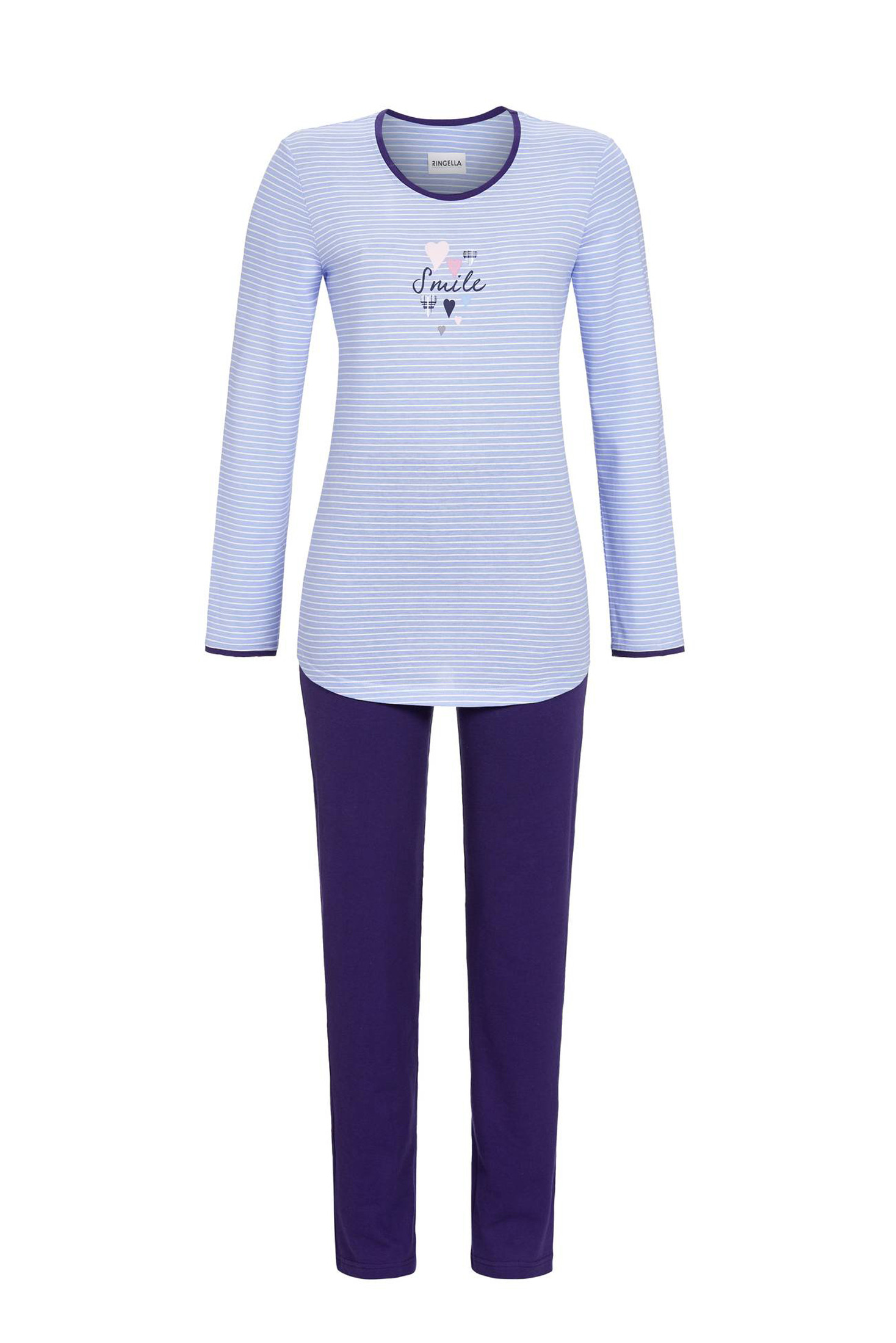 Ringella Damen Schlafanzug 3511209 in Blue Bell Langarm 100% Baumwolle