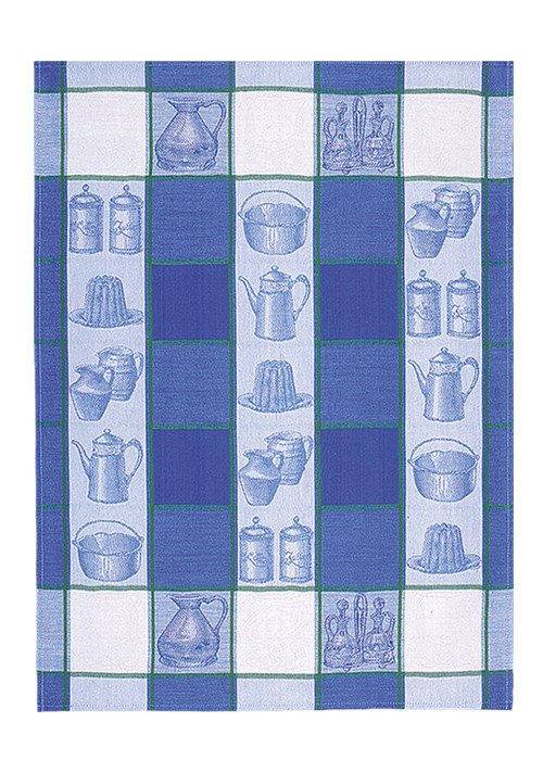 Kracht Geschirrtuch Halbleinen Antique in  Blau 50x70 cm