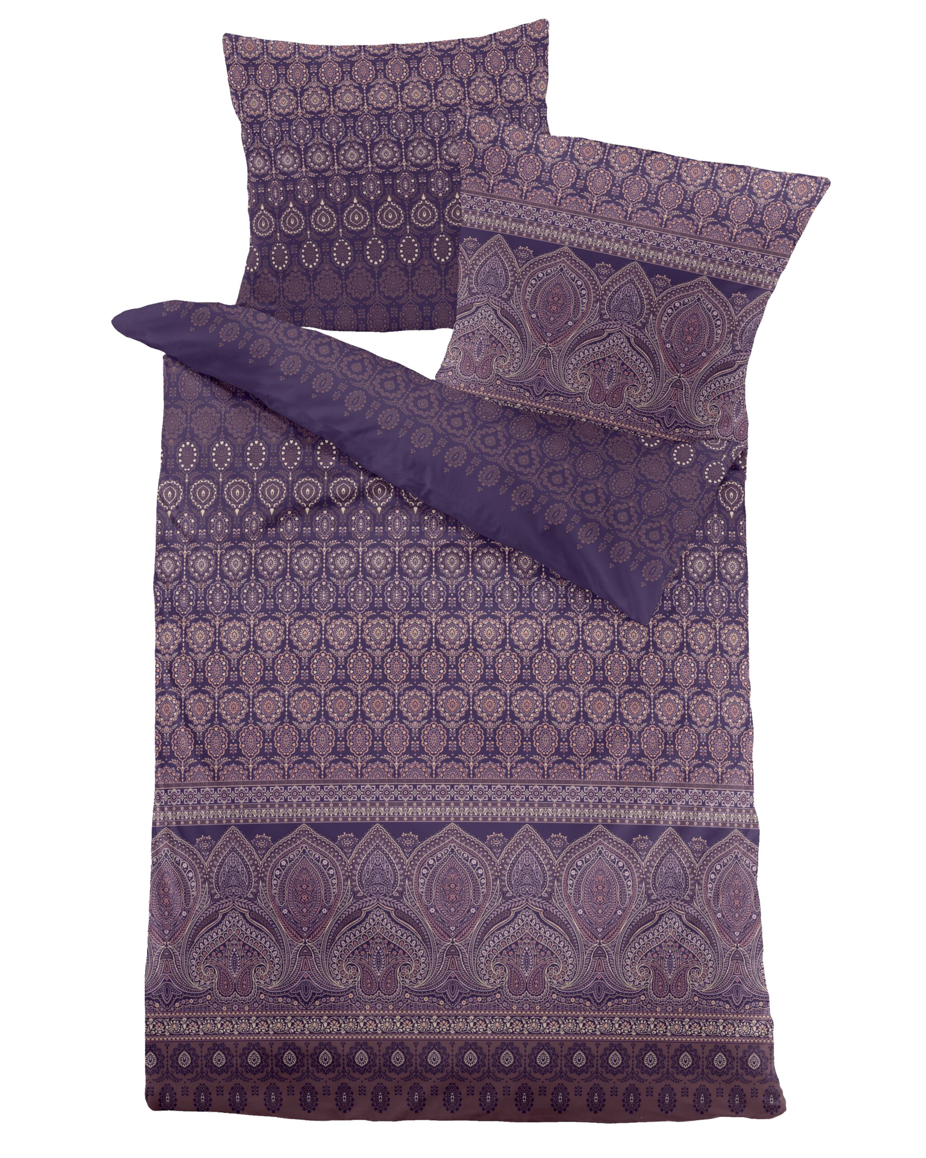 Dormisette Fein Biber Bettwäsche Violett 155x220 80x80 cm 