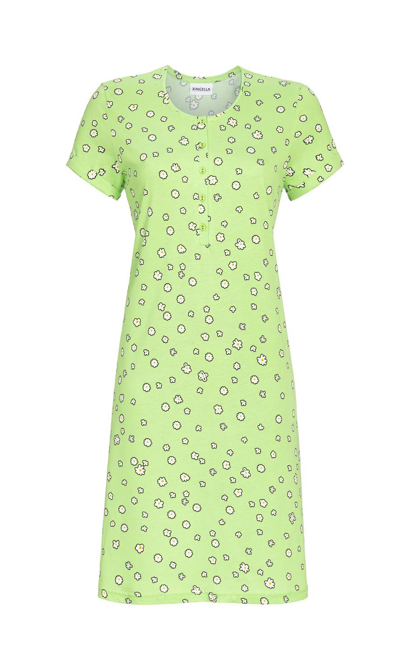 Ringella Damen Nachthemd kurzer Arm 4211011 Waldmeister Gr. 38 S Muster