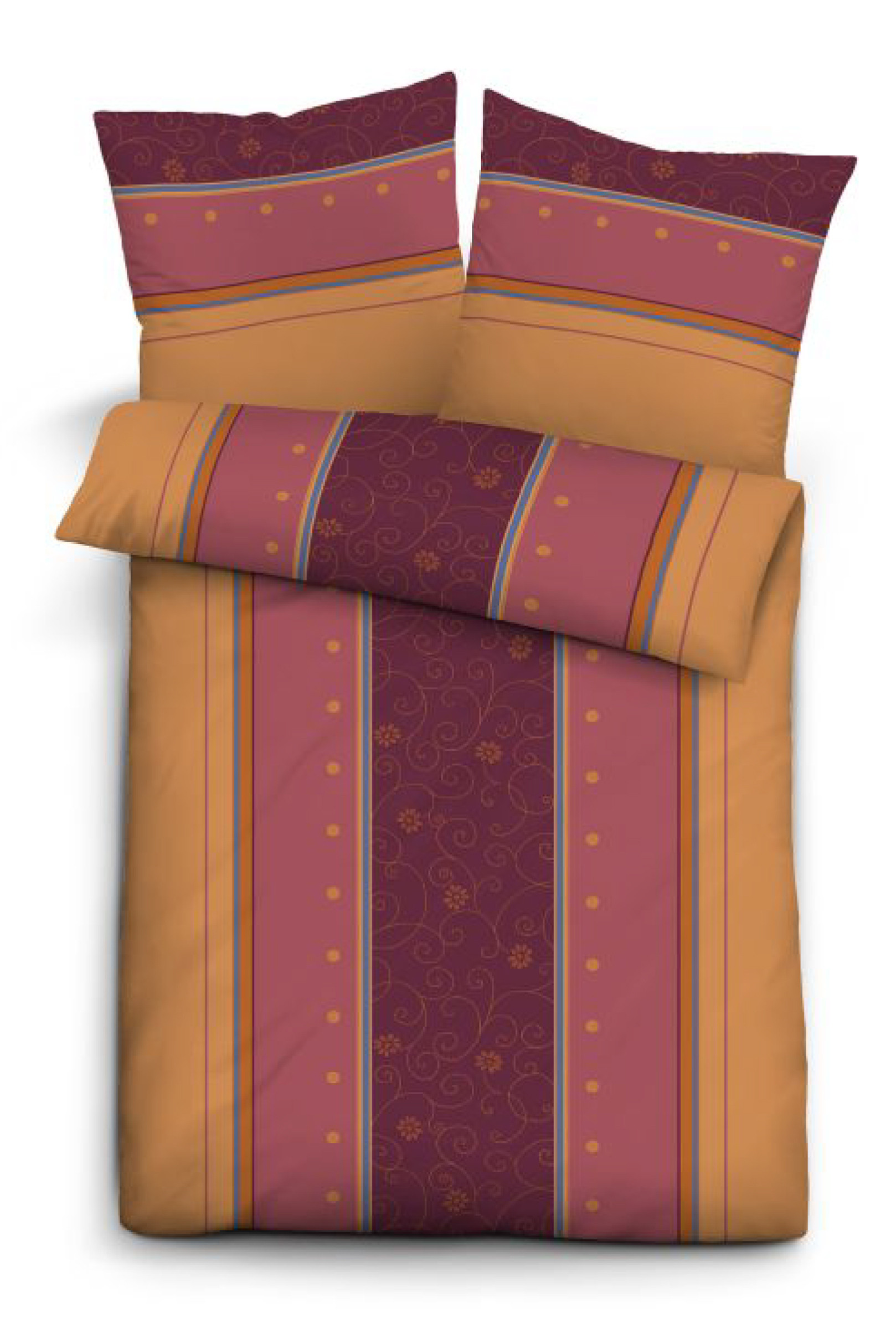 Biberna Biber Bettwäsche 135x200 80x80 cm in Aubergine