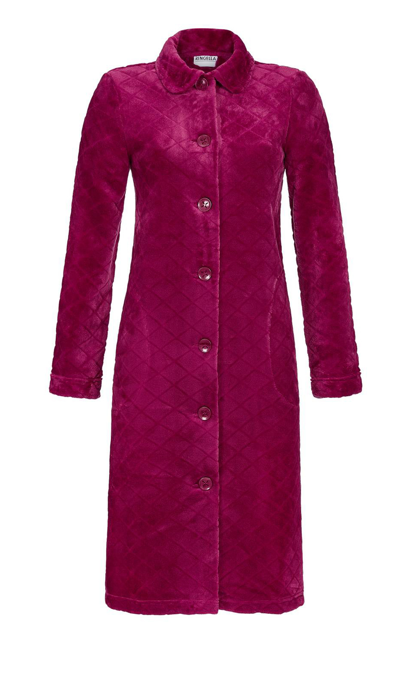 Ringella Damen Morgenmantel in Granatrot weicher warmer Flausch