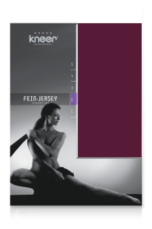 Kneer Fein Jersey Spannbettlaken Q50 140-160 x 200 cm Farbe 27-brombeer