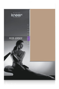 Kneer Fein Jersey Spannbettlaken Q50 90-100 x 190-200 cm Farbe 74-sand
