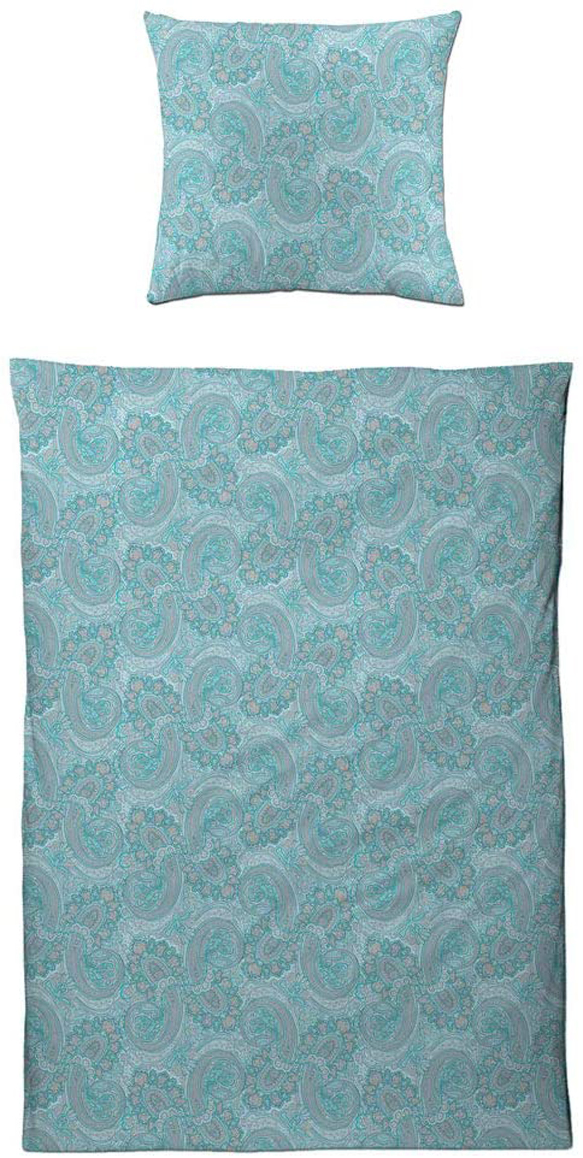 Estella Interlock Mako Jersey Bettwäsche in Azur 155x220 80x80 cm 
