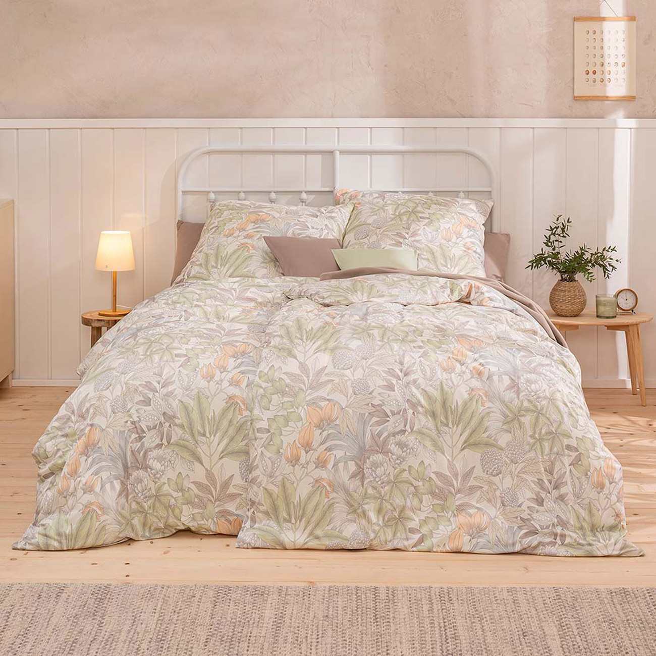 Estella Interlock Mako Jersey Bettwäsche Florentin in Natur 155x220 80x80 cm