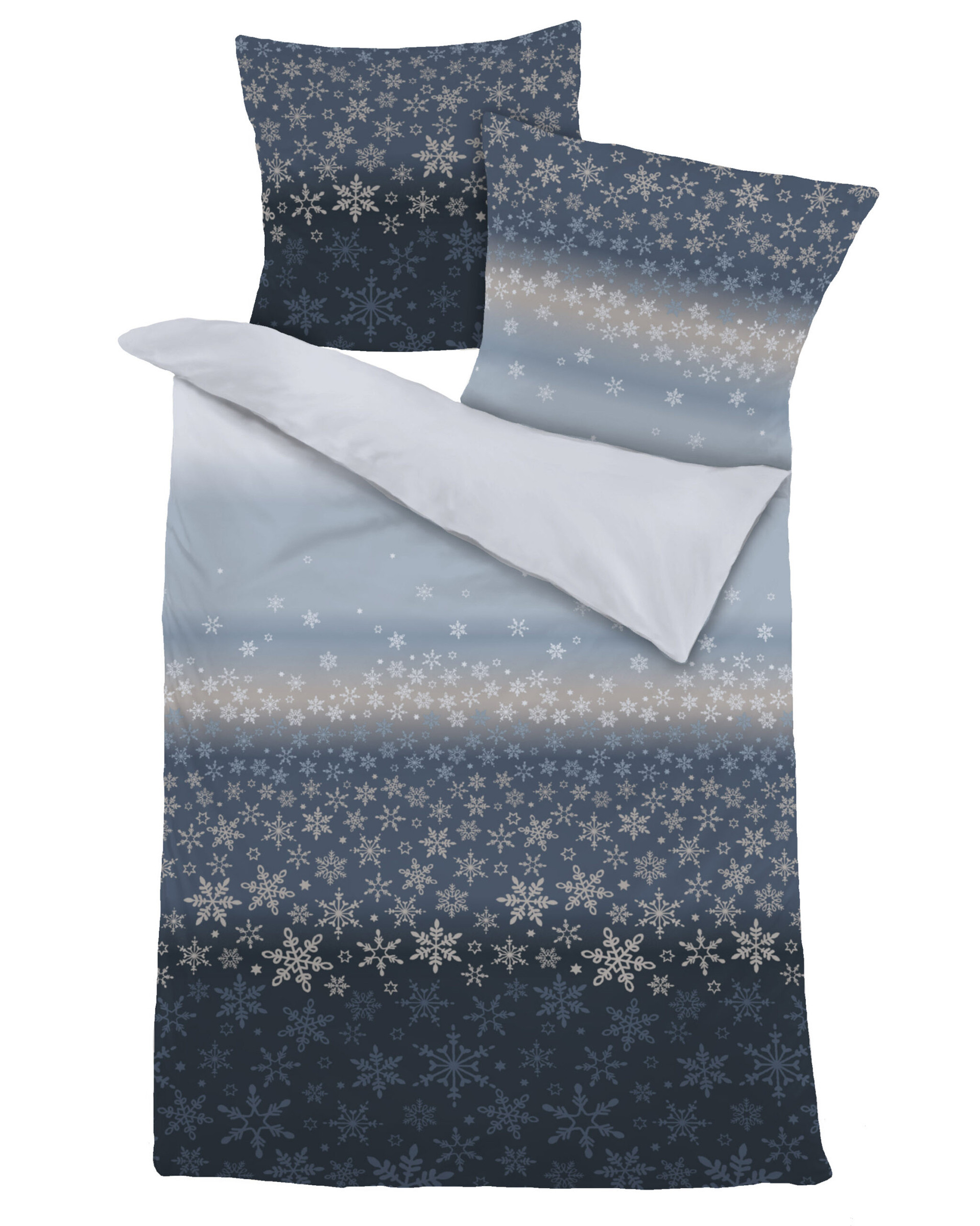 Dormisette Fein Biber Bettwäsche Dunkelblau 135x200 80x80 cm 