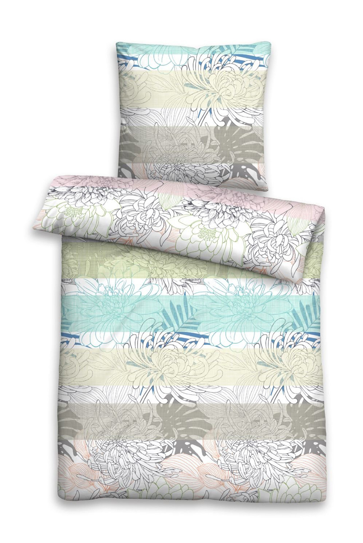 Biberna Baumwollsatin Bettwäsche 135x200 + 80x80 cm in Capri