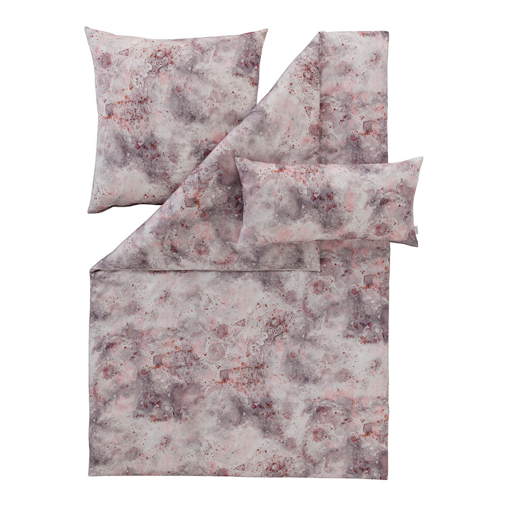 Estella Mako Satin Bettwäsche Adam 135x200 80x80 cm in rosenholz