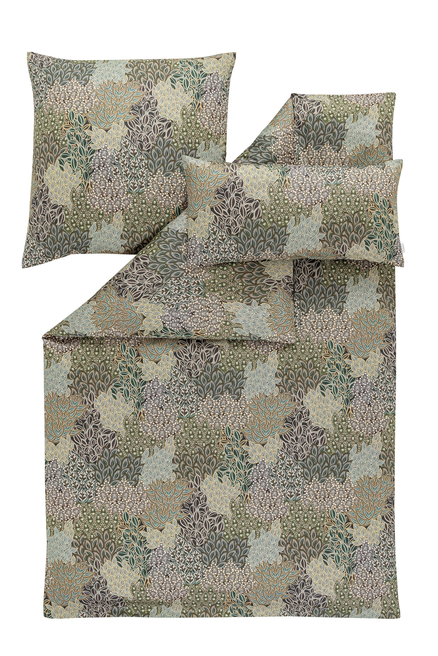 Estella Mako Satin Bettwäsche Lago 155x220 80x80 40x80 cm cm in oliv