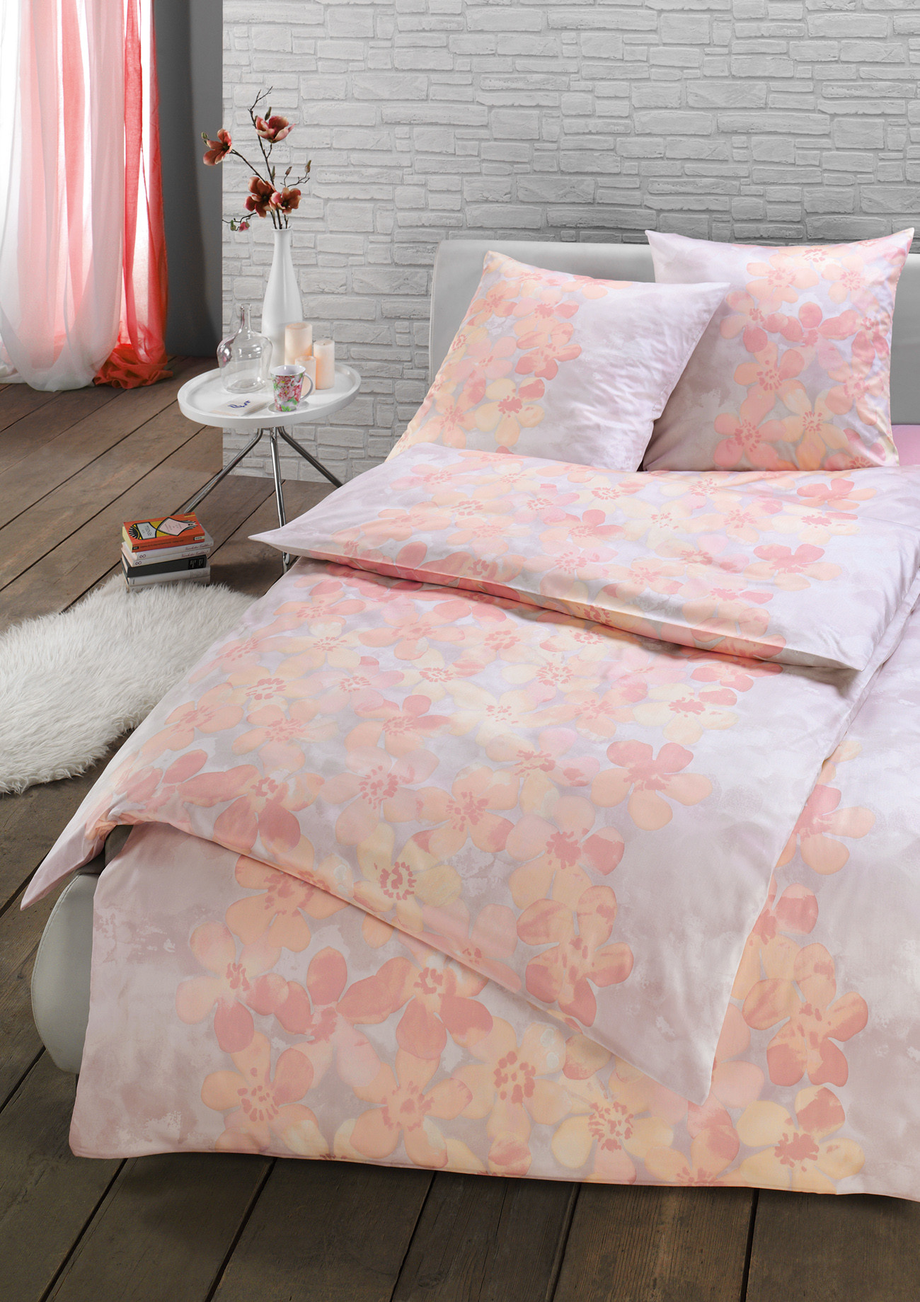 Estella Mako Satin Bettwäsche Laila 135x200 / 155x220 cm in vanille