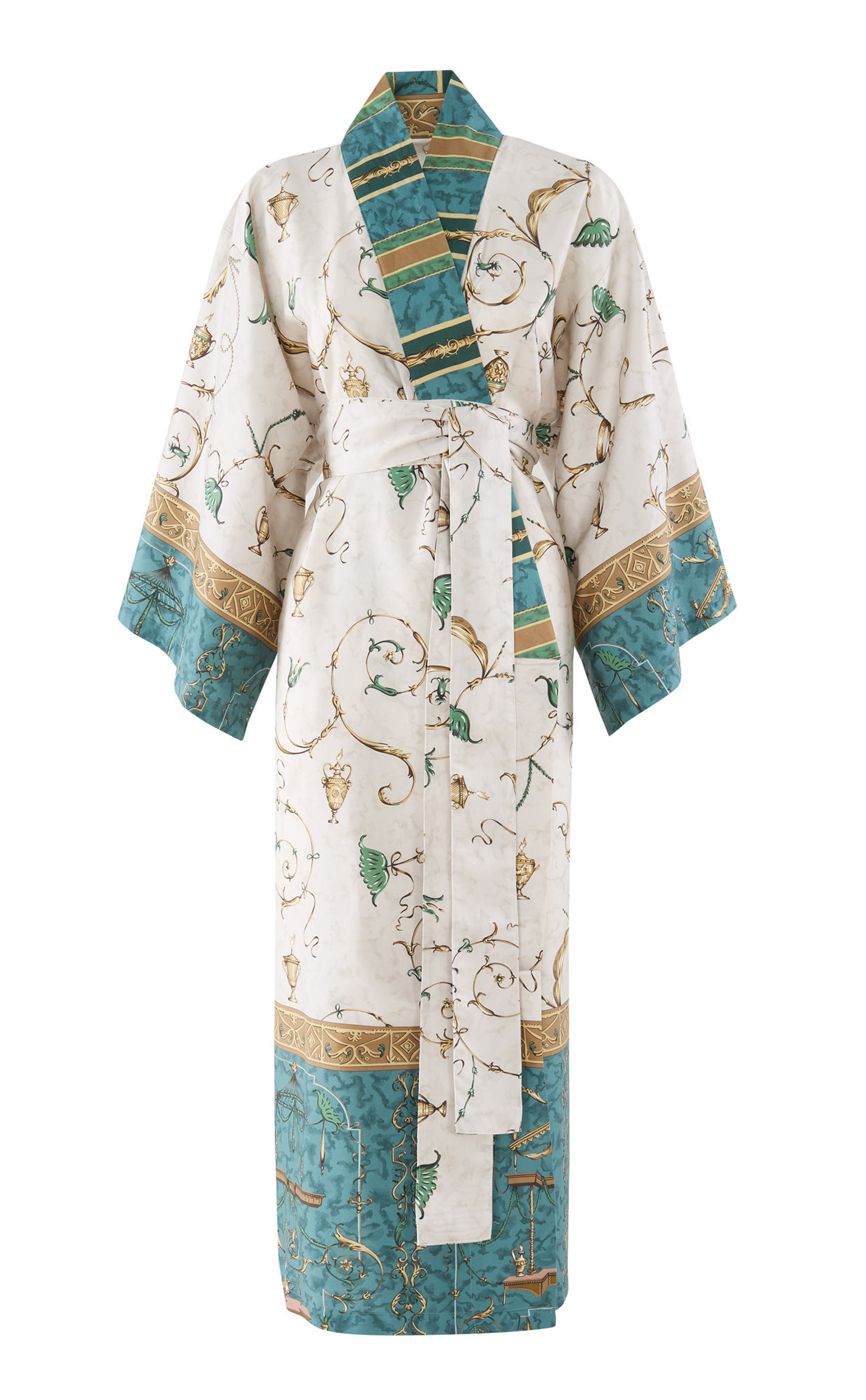 Bassetti Damen Kimono Oplontis V2 Grün S-M 36 38 40