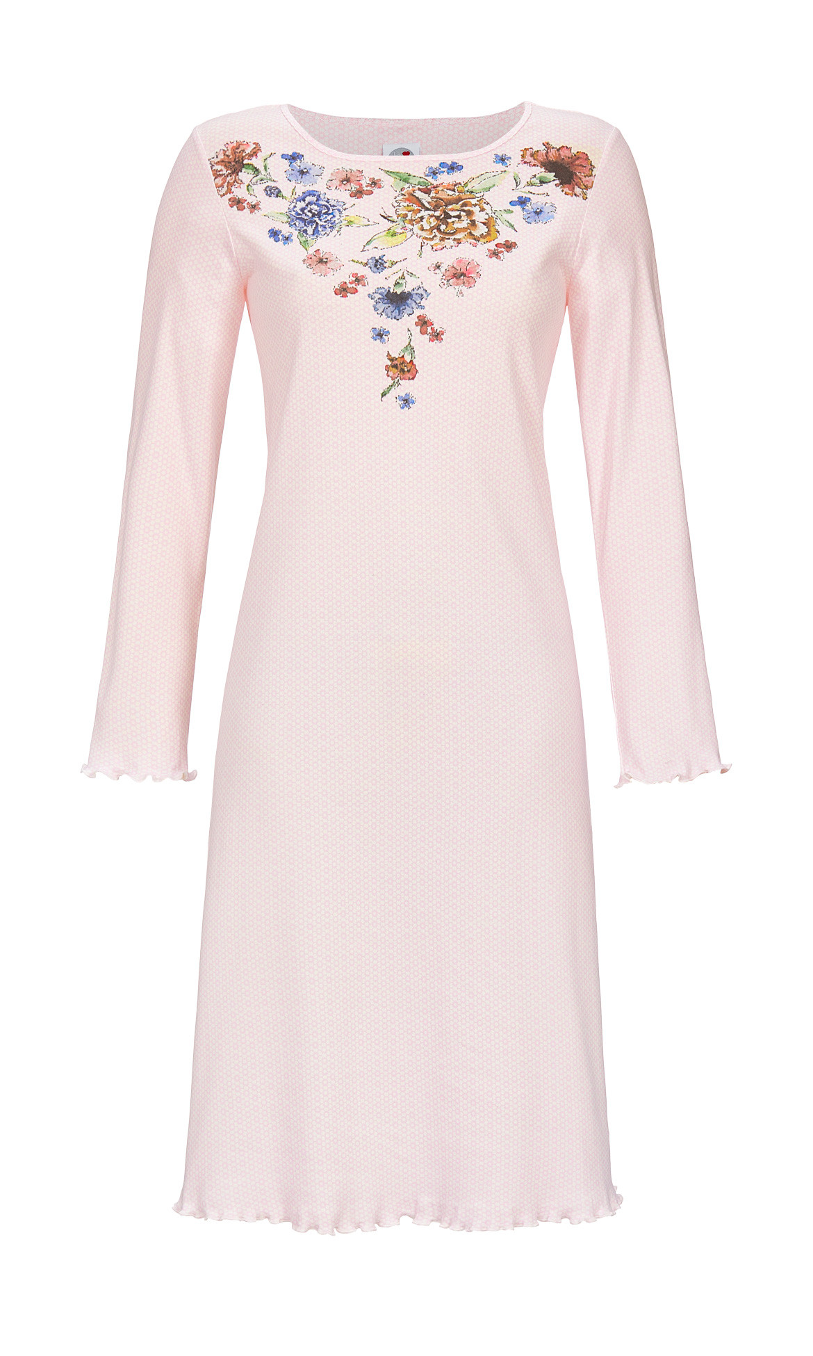 Ringella Damen Nachthemd 9581505 Langarm Interlock Baumwolle Icy Orchid 36 38 40 42 44 46 48 S M L XL