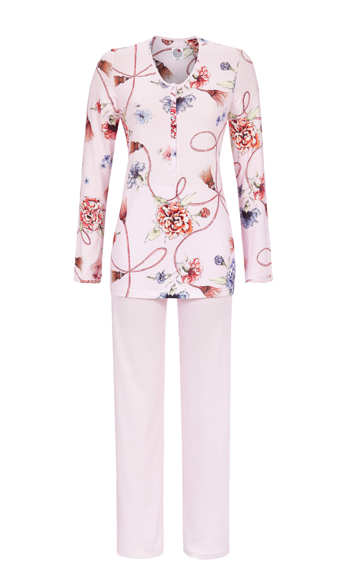 Ringella Damen Schlafanzug 9581203 Langarm Knopfleiste Baumwolle Modal Icy Orchid Gr. 36 
