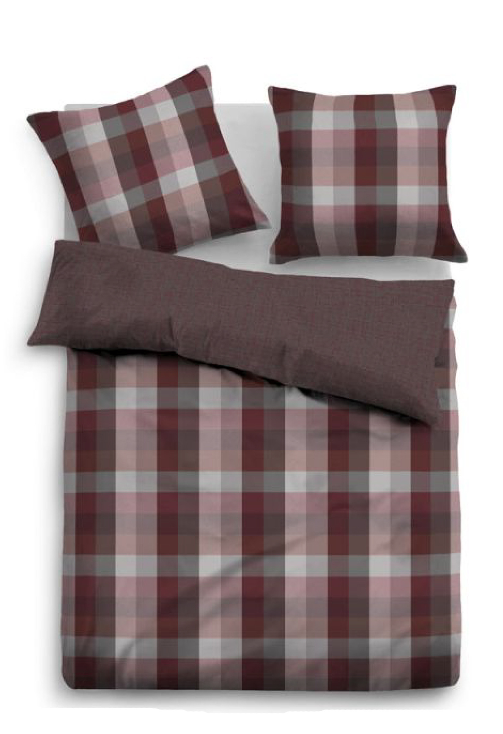 Tom Tailor Flanell Flanell Bettwäsche 155x220 80x80 cm in rot