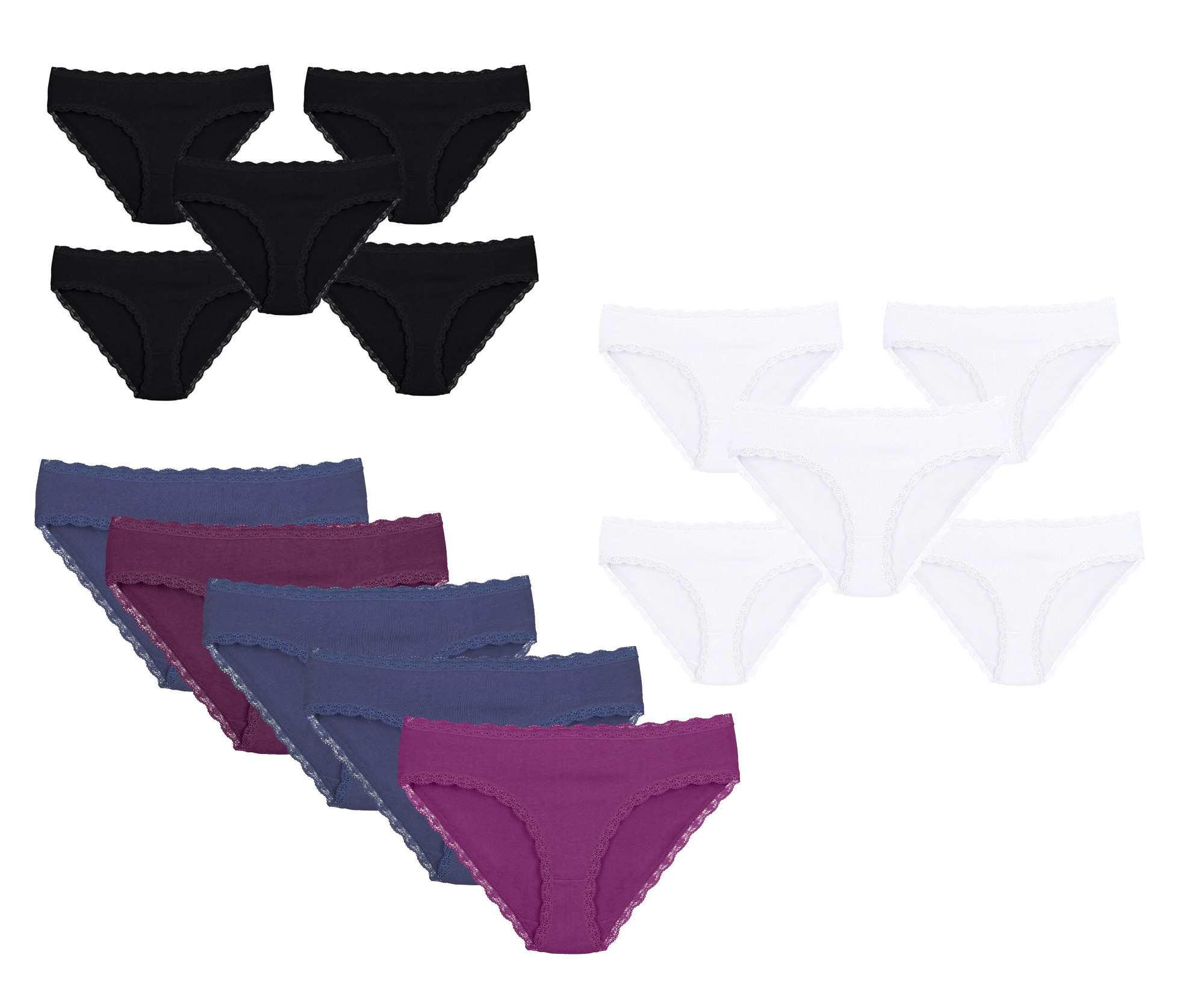 Damen Slips Rio Alessia Neu 100 Baumwolle 5er Set in M L XL 40 42