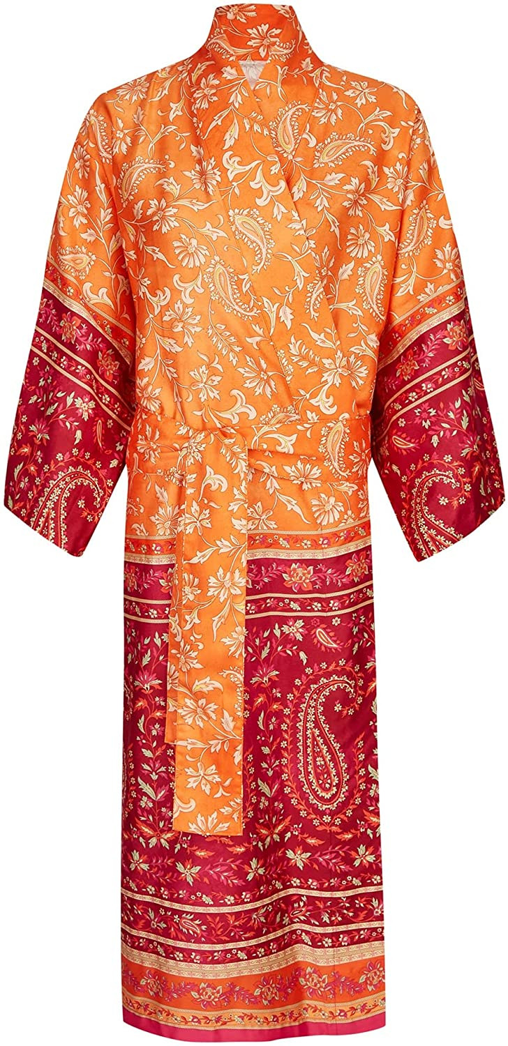 Bassetti Damen Kimono Como O1 S-M L-XL Orange Rot