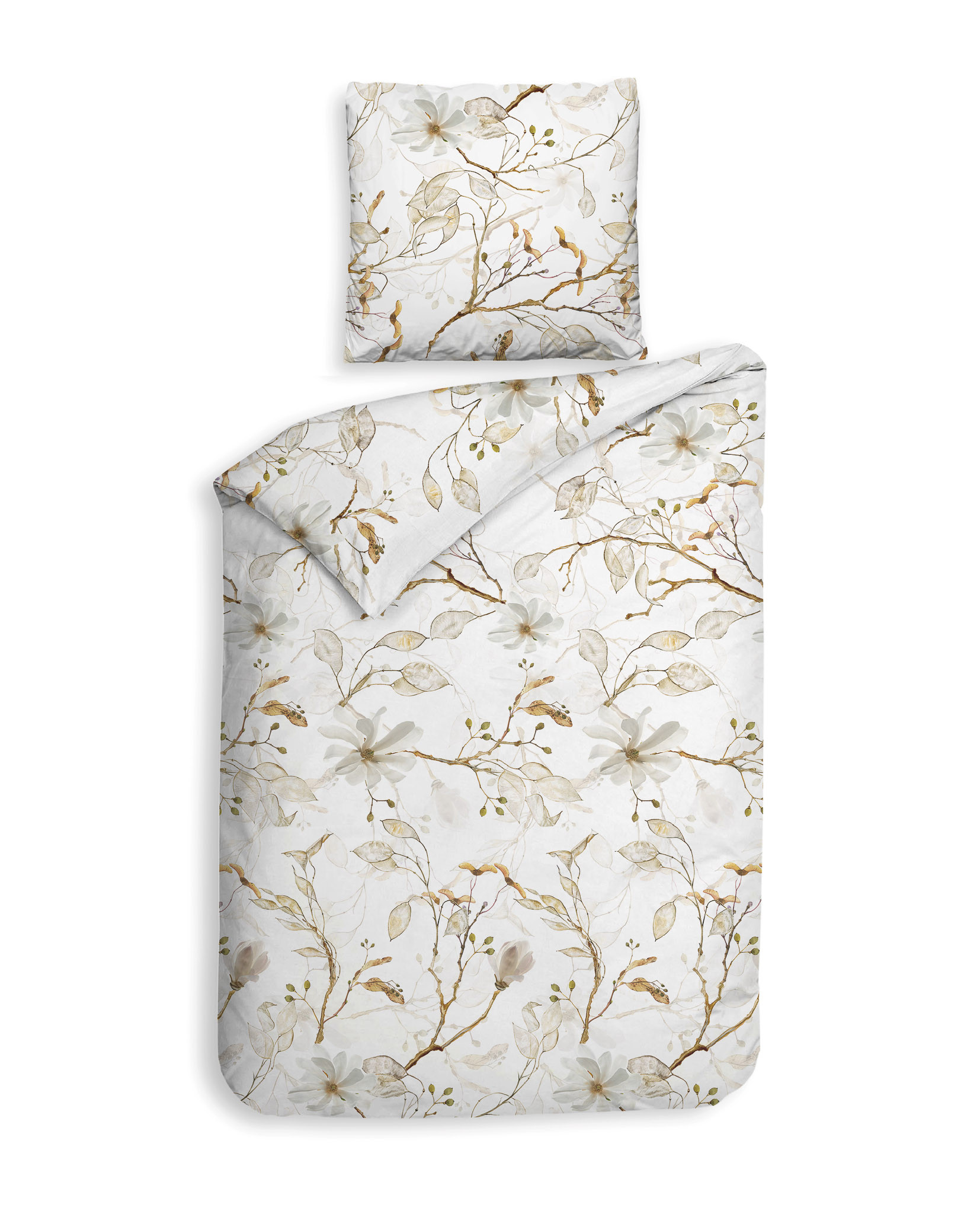 HnL Flanell Bettwäsche Dortea Natur Gold Gelb 135x200 oder 155x220 cm