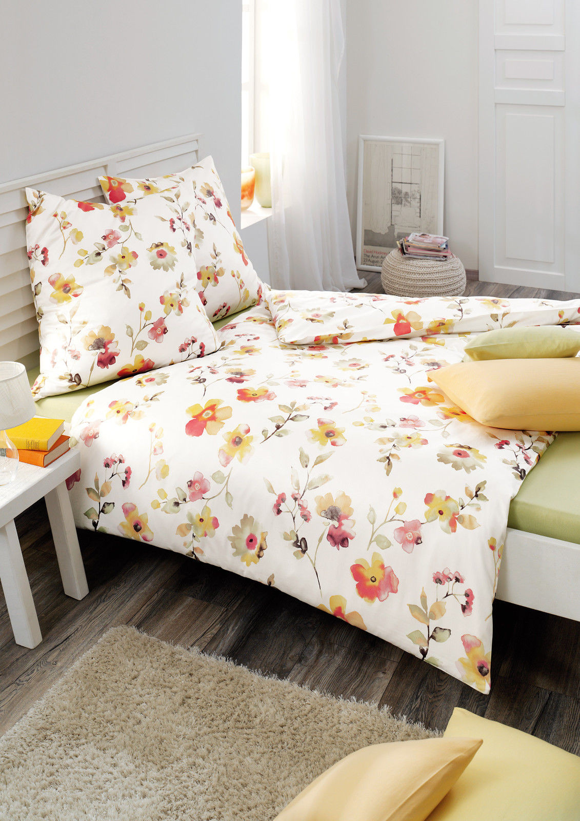 Estella Mako Satin Bettwäsche Laith 155x220 80x80 cm in gold