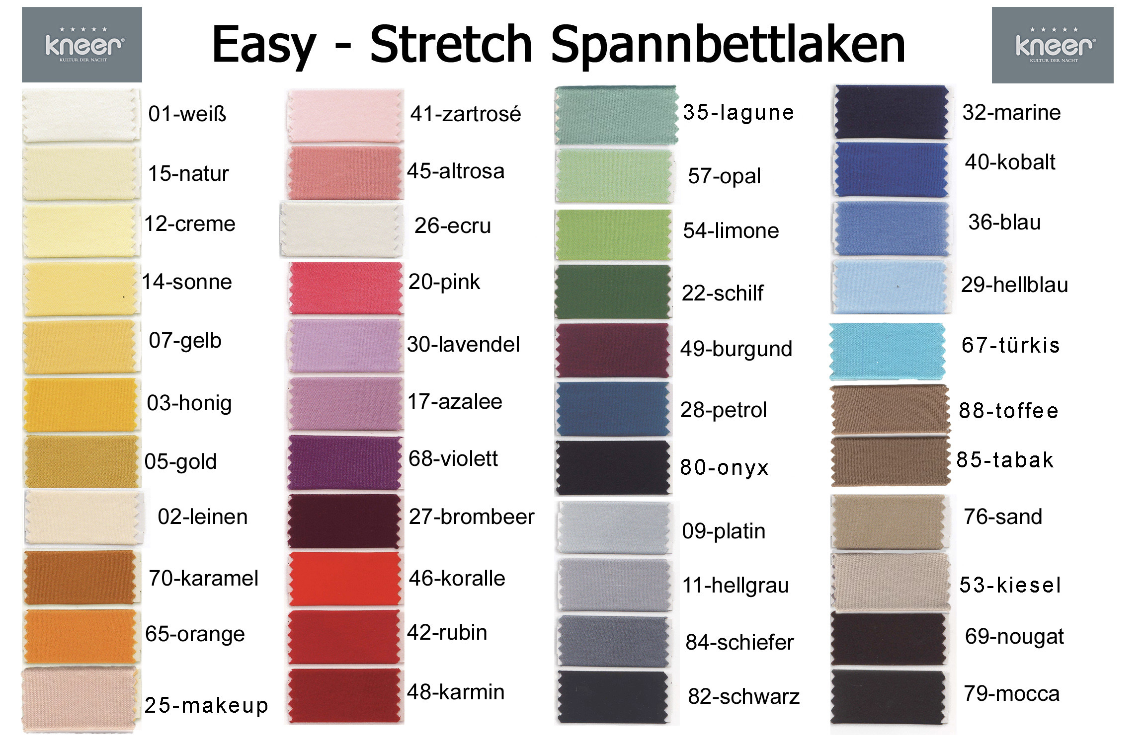 Kneer Spannbettlaken Q25 Easy Stretch Jersey 90 - 100 x 190 - 220 cm