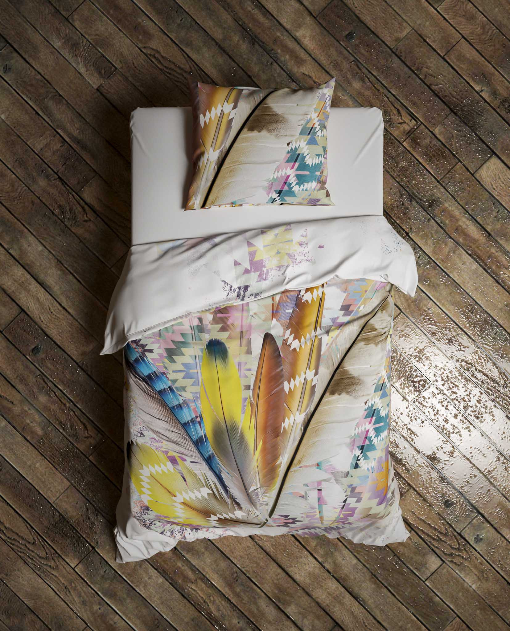 HnL Refined Satin Bettwäsche Ricardo Traumfänger 100% Baumwolle 155x220 + 80x80 cm in Bunt