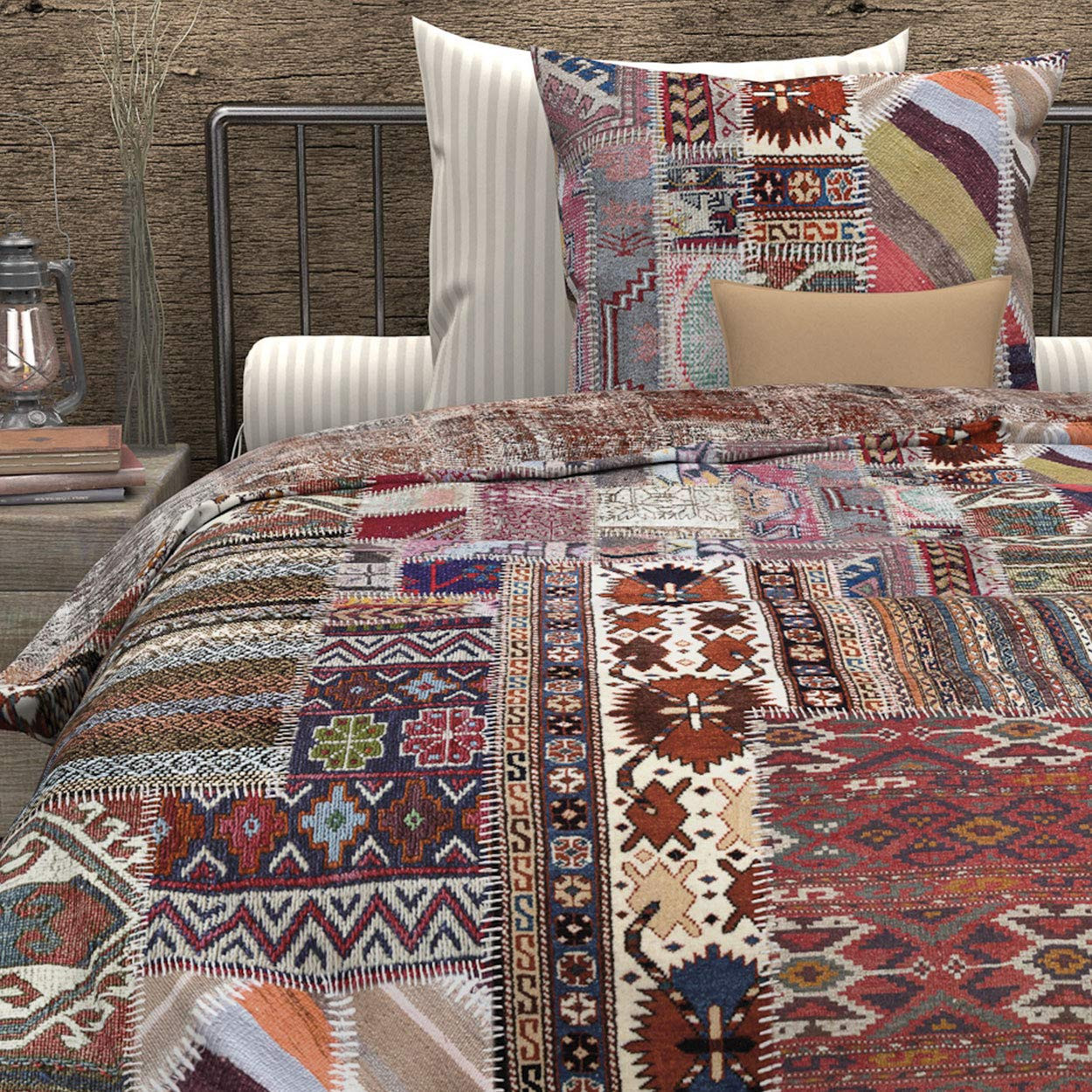 HnL Refined Satin Bettwäsche Karu 100% Baumwolle 155x220 + 80x80 cm in Multicolor