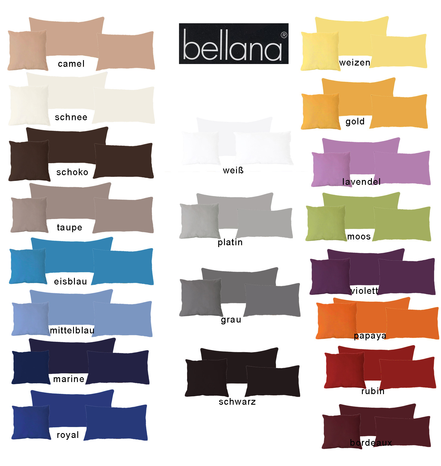Bellana Mako Jersey Kissenbezug 40x40 40x60 40x80 cm 20 Farben