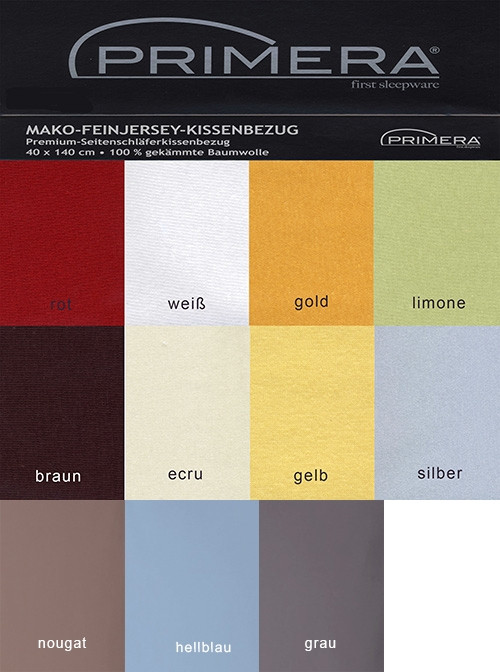 Primera Kissen Bezug  Seitenschläfer 40x140 cm Mako Jersey 100% Baumwolle