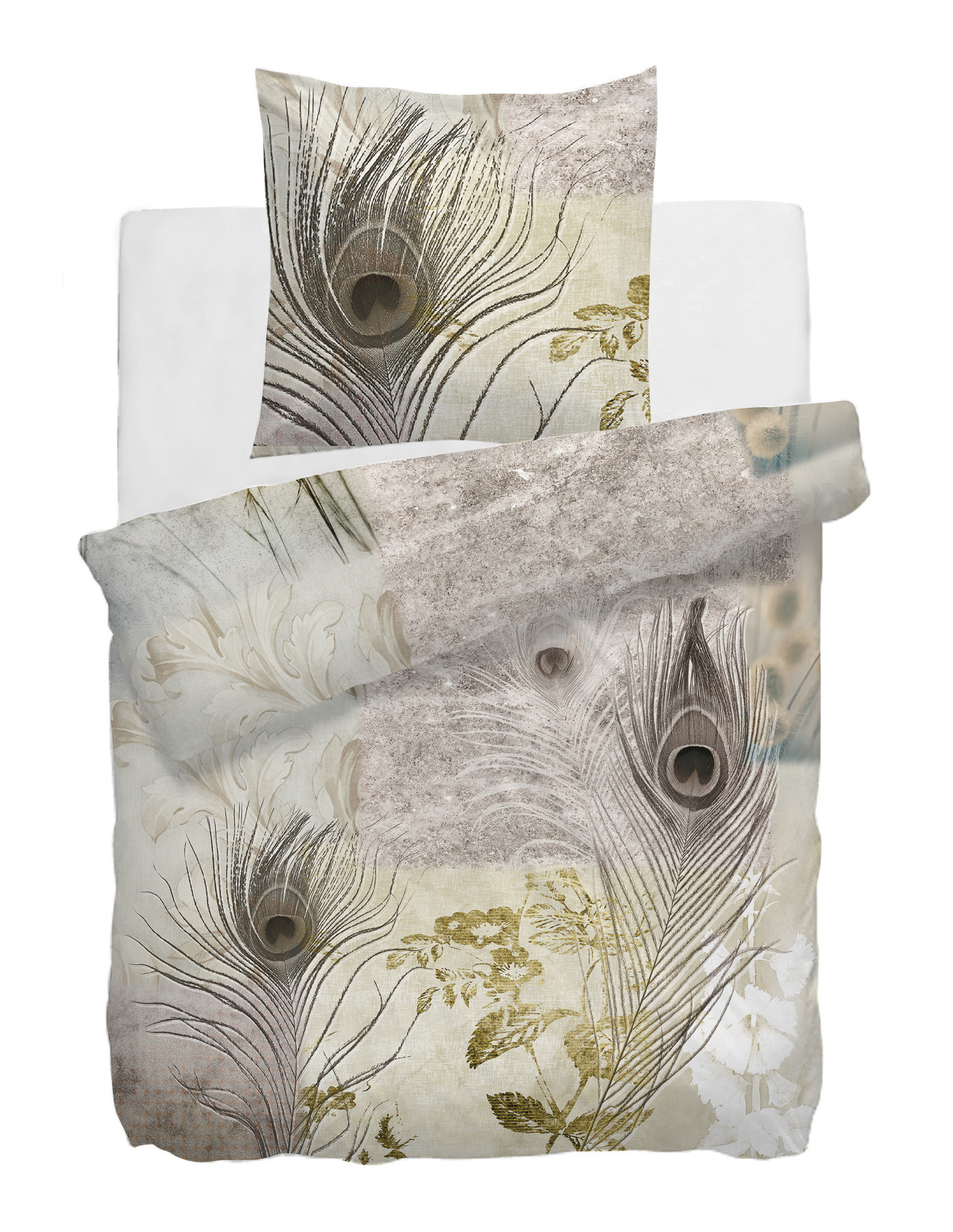 HNL Mako Satin Bettwäsche Lille in Sand 155 x 220+ 80x80