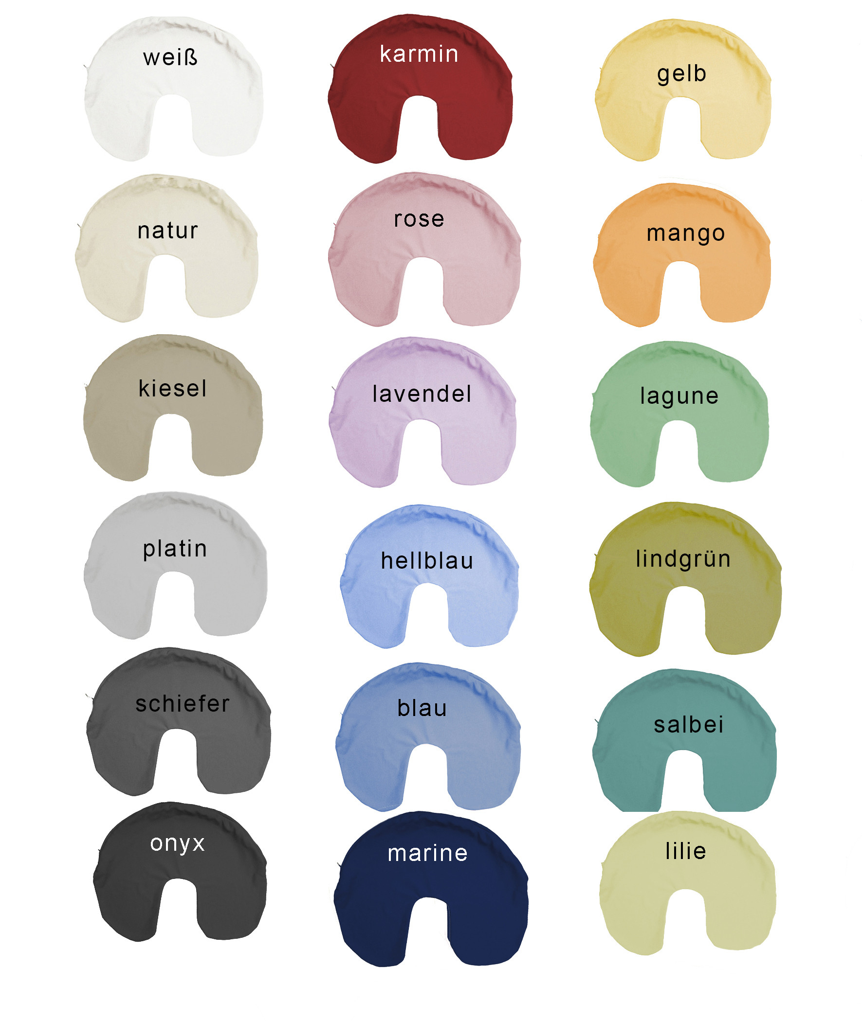Kneer Nackenhörnchen Nackenkissen Bezug Mako Interlock Jersey in 26 Farben