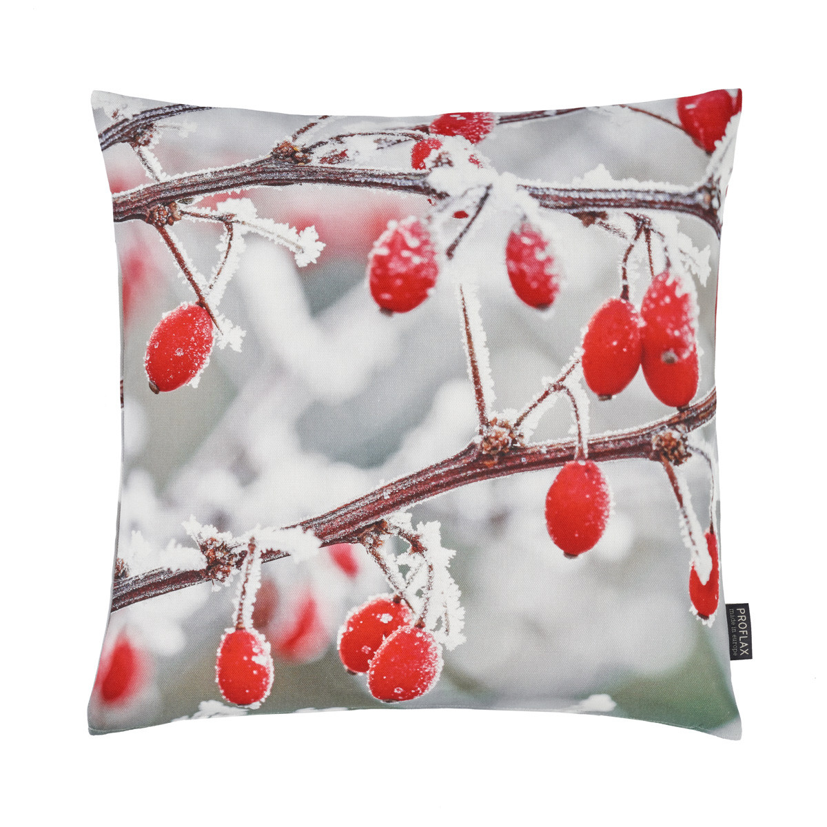 Proflax Kissenhülle Cold Winterbeeren 40 x 40 cm Rot
