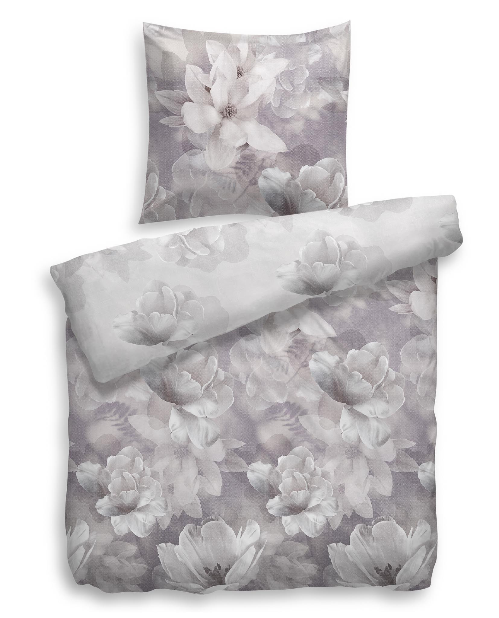HnL Velvet Touch Bettwäsche Parish lila grau135x200 80x80 cm