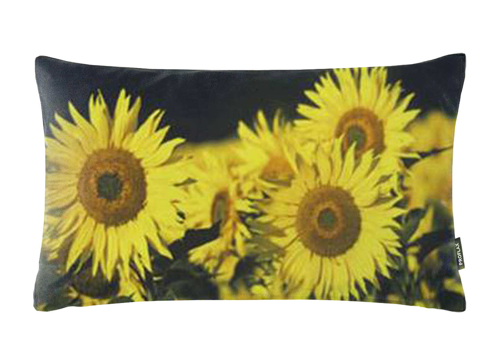 Proflax Kissenhülle Sonnenblumen 30x50 cm Schwarz Gelb