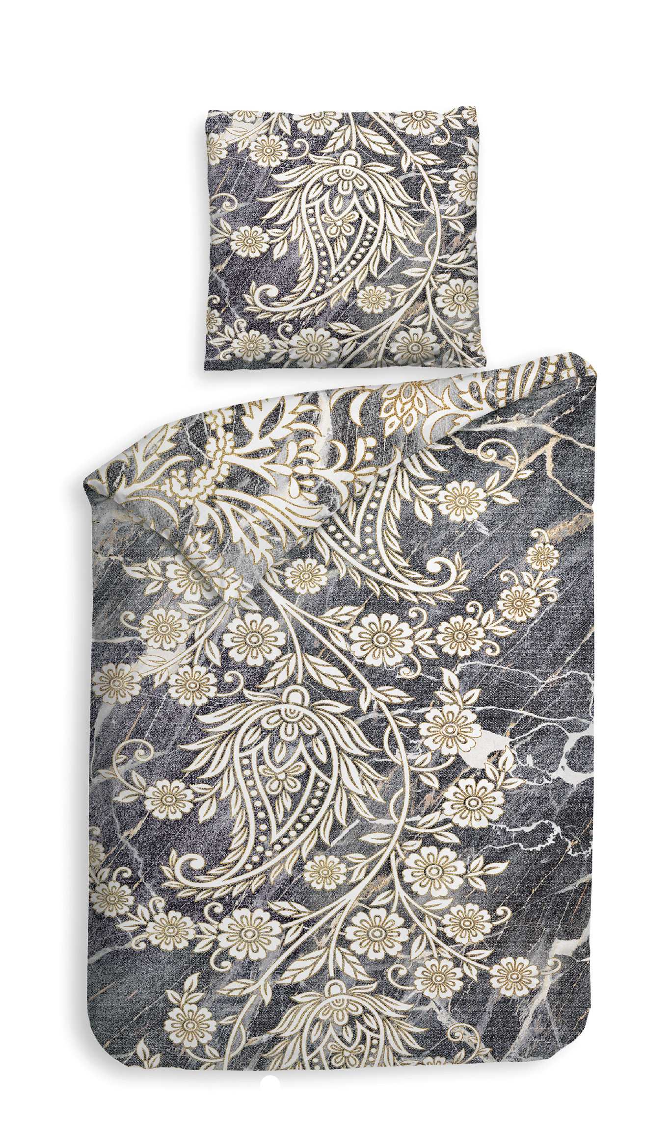 ZoHome Renforce Bettwäsche Victor 100% Baumwolle 155x220 + 80x80 cm in Graphit