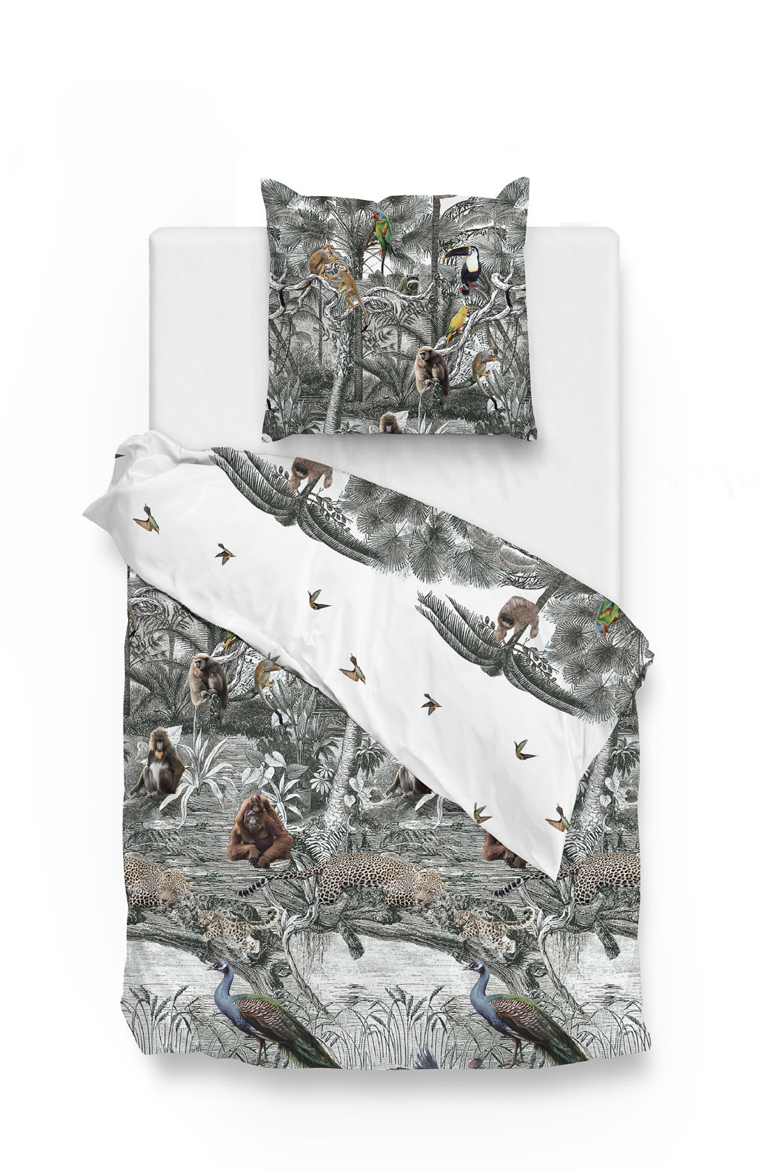 Heckett Lane Renforce Bettwäsche Bodin Dschungel 135x200 oder 155x220 cm Bunt