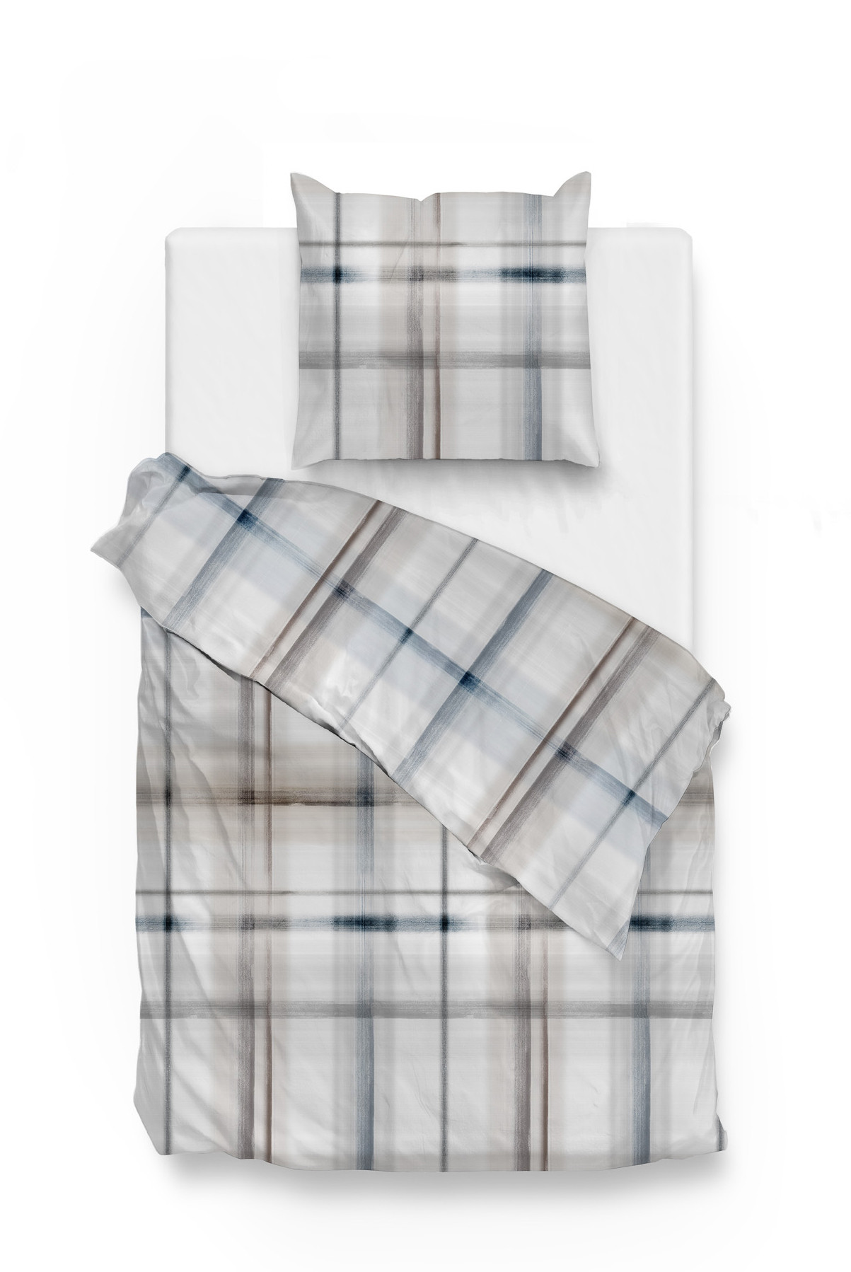 ZoHome Satin Bettwäsche Leon 100% Baumwolle 135x200 + 80x80 cm in Blau