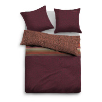 Tom Tailor Mako Satin Bettwäsche Cherry Rot 155x220 + 80x80 cm