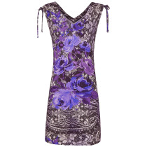 Ringella Beach Damen Nachthemd Strandkleid ohne Arm 221047 Violett Gr. 38 S Muster 