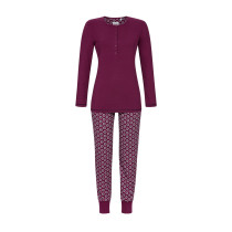 Ringella Damen Schlafanzug Langer Arm 511230 Beaujolais Gr. 38 S Muster 100% Baumwolle